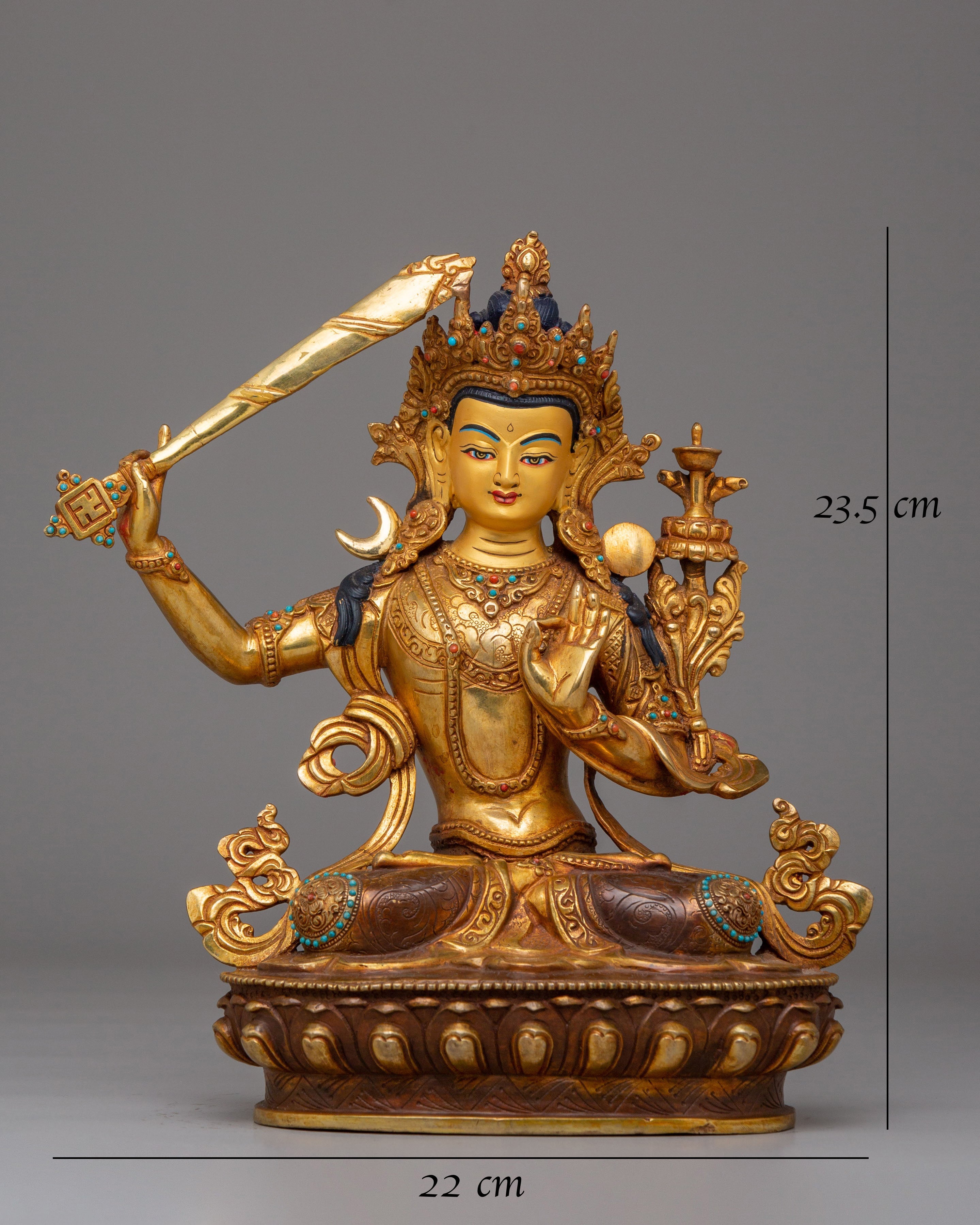 Handmade Manjushri Deity Statue | Bodhisattva of Wisdom