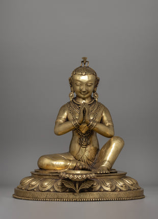 Malla King and Queen Brass Sculpture Set | Bhaktapur Royal Figures
