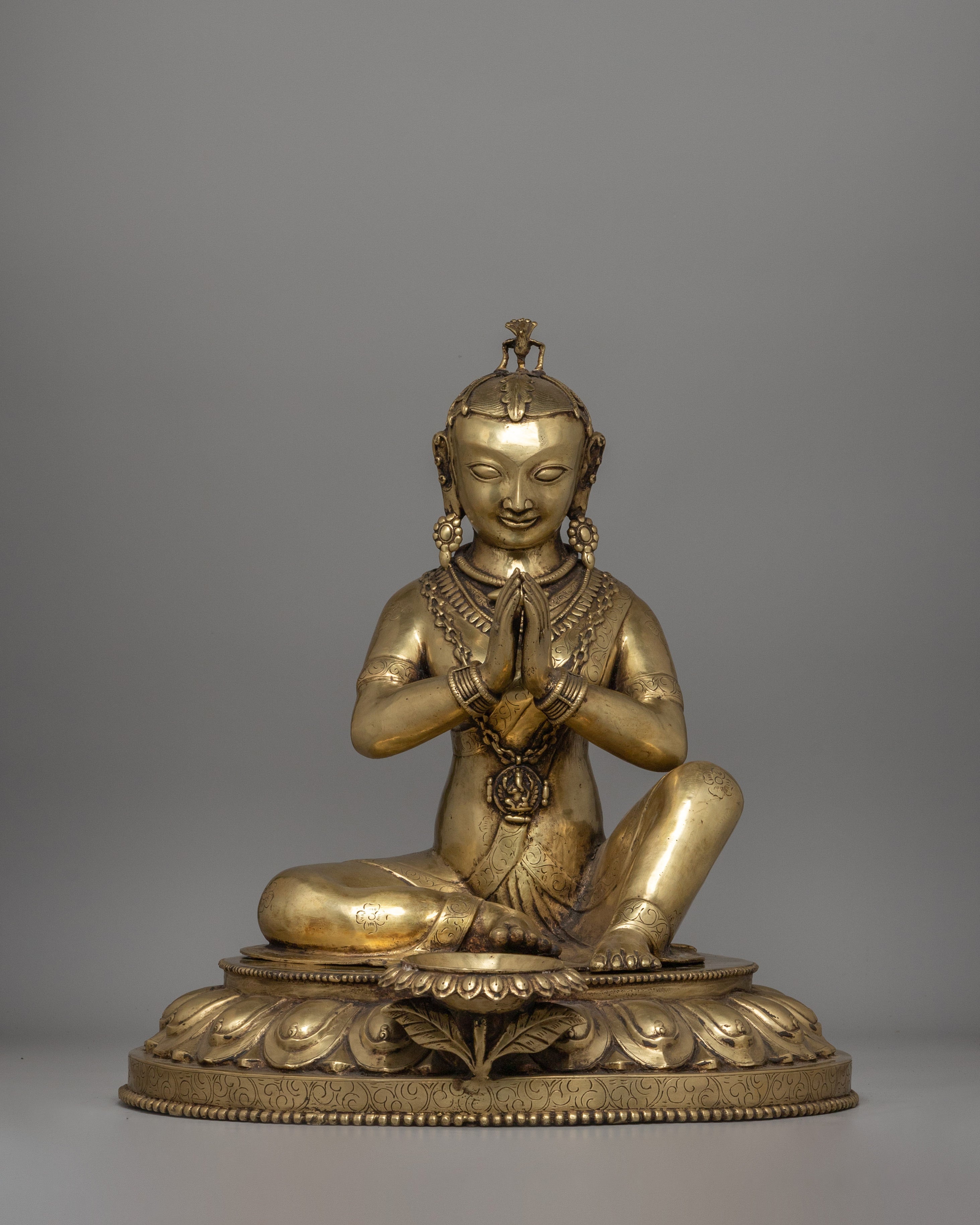 Malla King and Queen Brass Sculpture Set | Bhaktapur Royal Figures