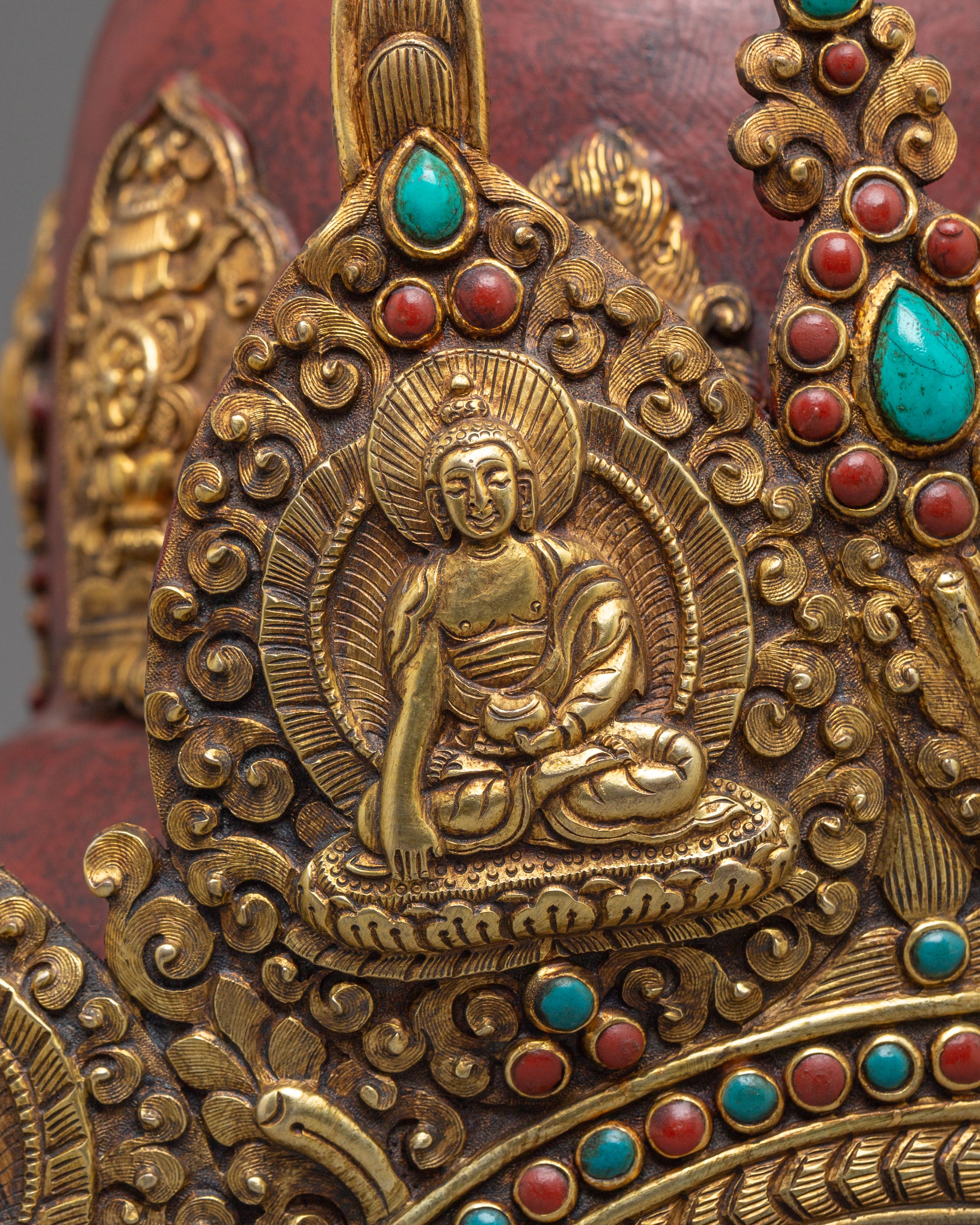 Handcrafted Crown | Gold Plated Ritual Crown for Altar Decor