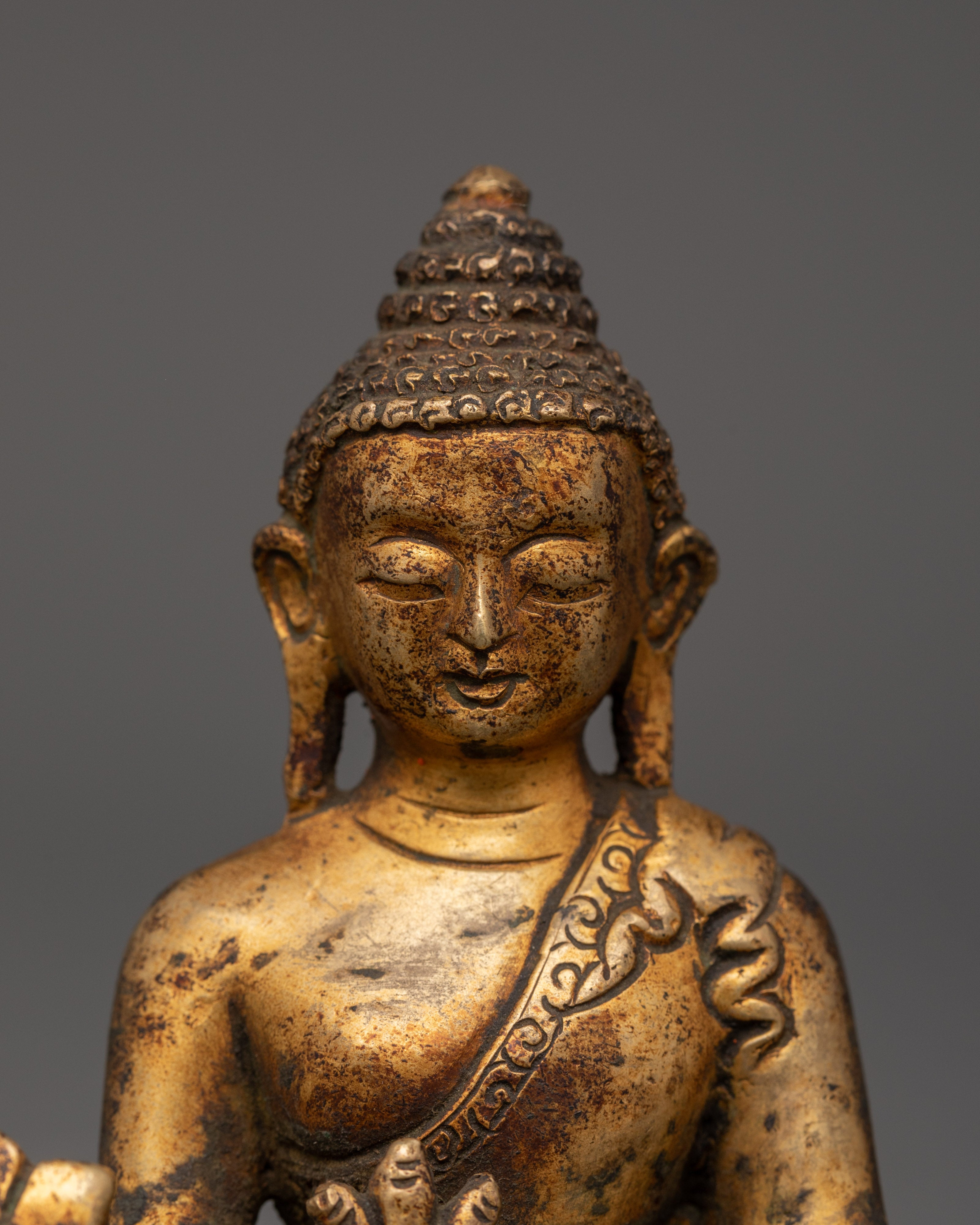 Antique Finish Medicine Buddha Statue | Sacred Home Decor