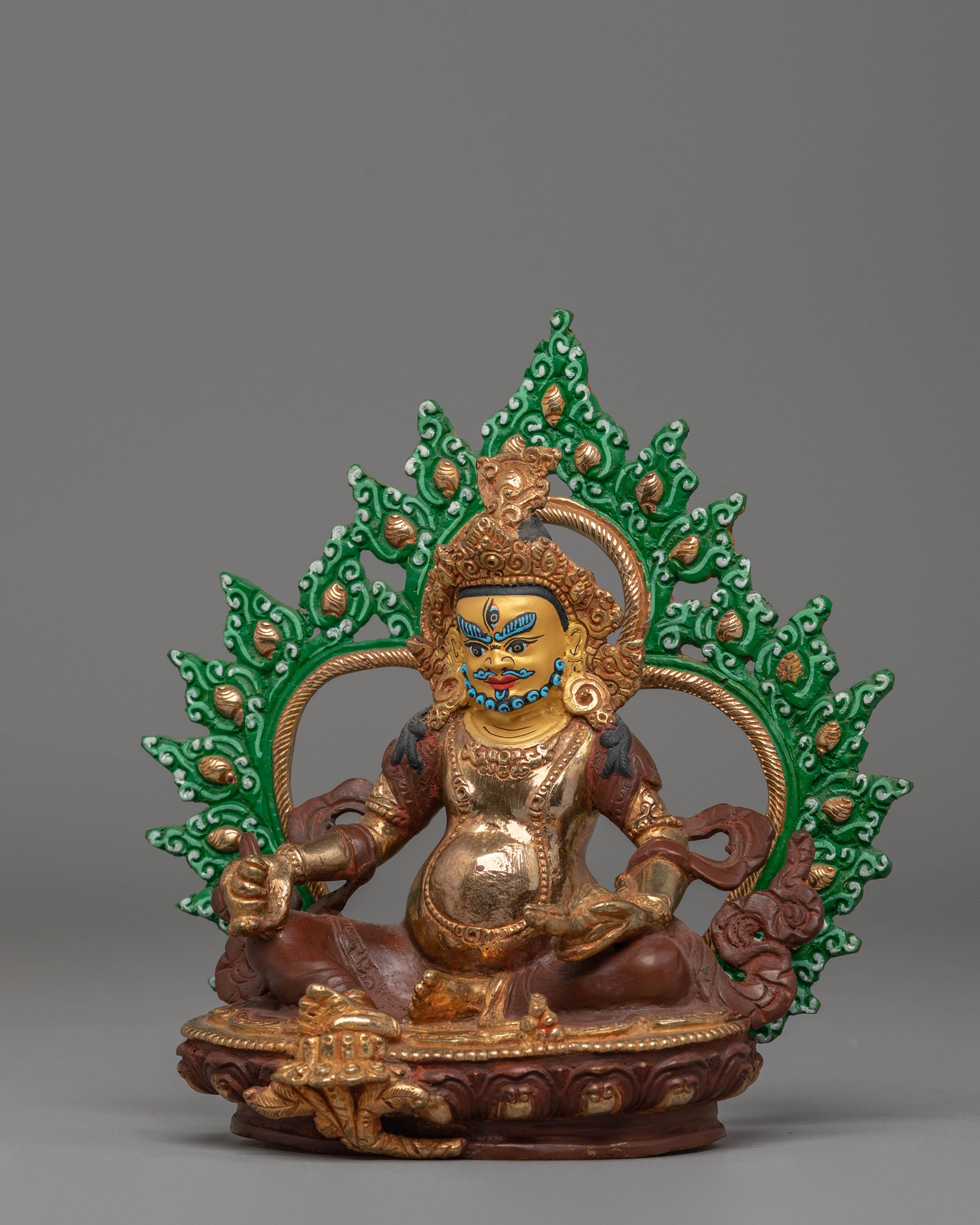 Handcrafted Copper Dzambhala Figurine | Embodiment of Wealth