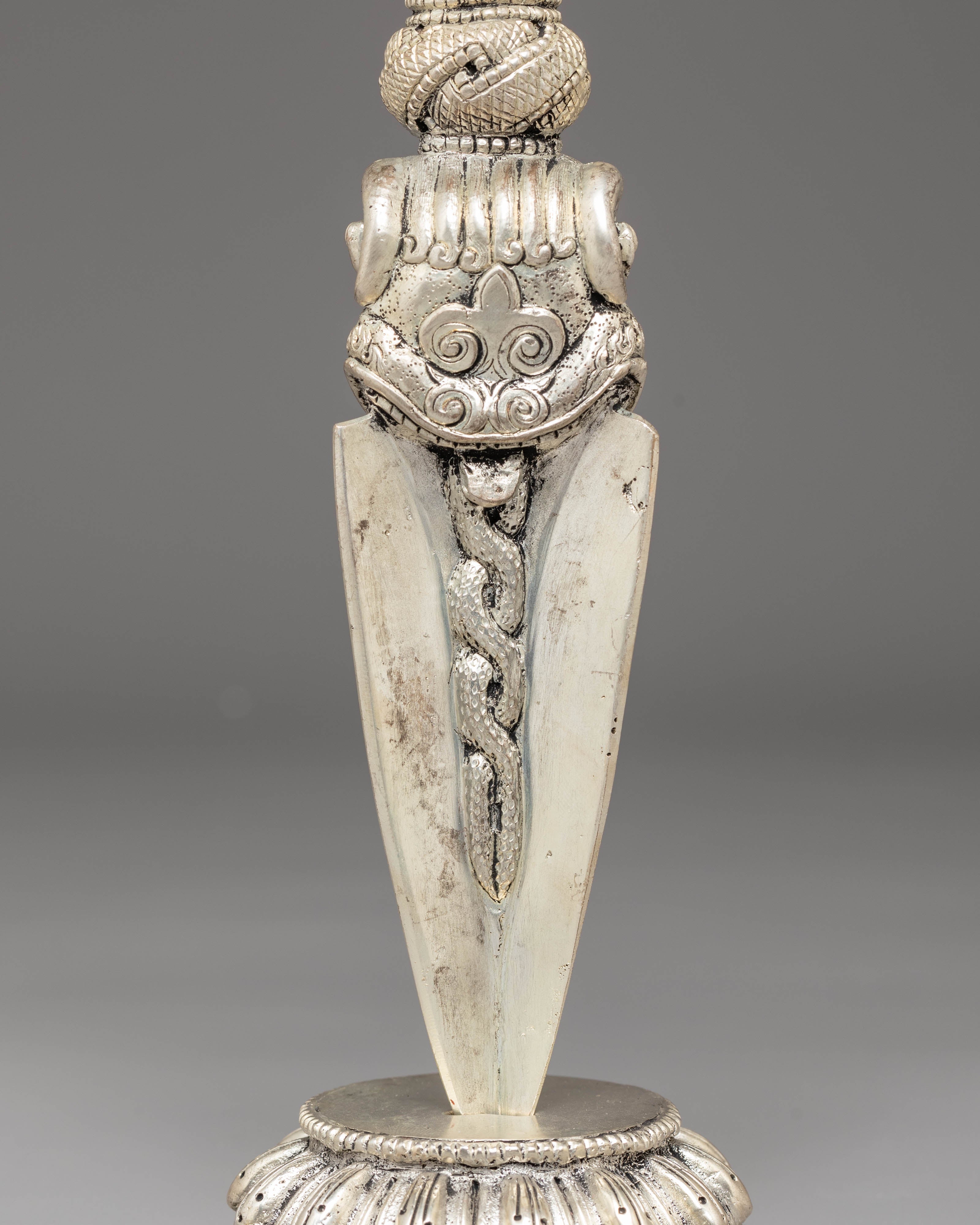 Silver Plated Phurba for Ritual Use | Symbol of Protection