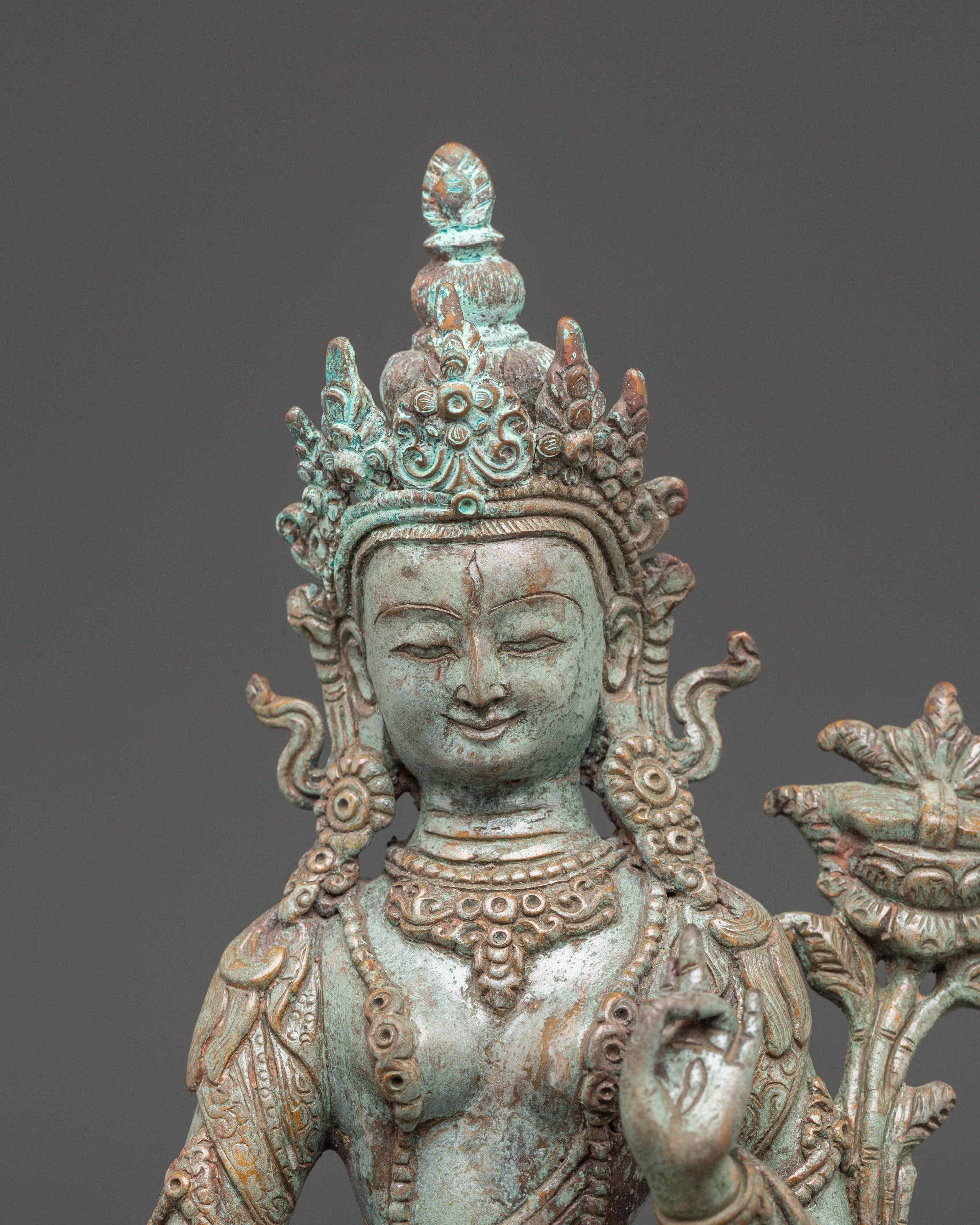Sacred Statue of Healing Goddess White Tara | Tibetan Buddhist Sculpture