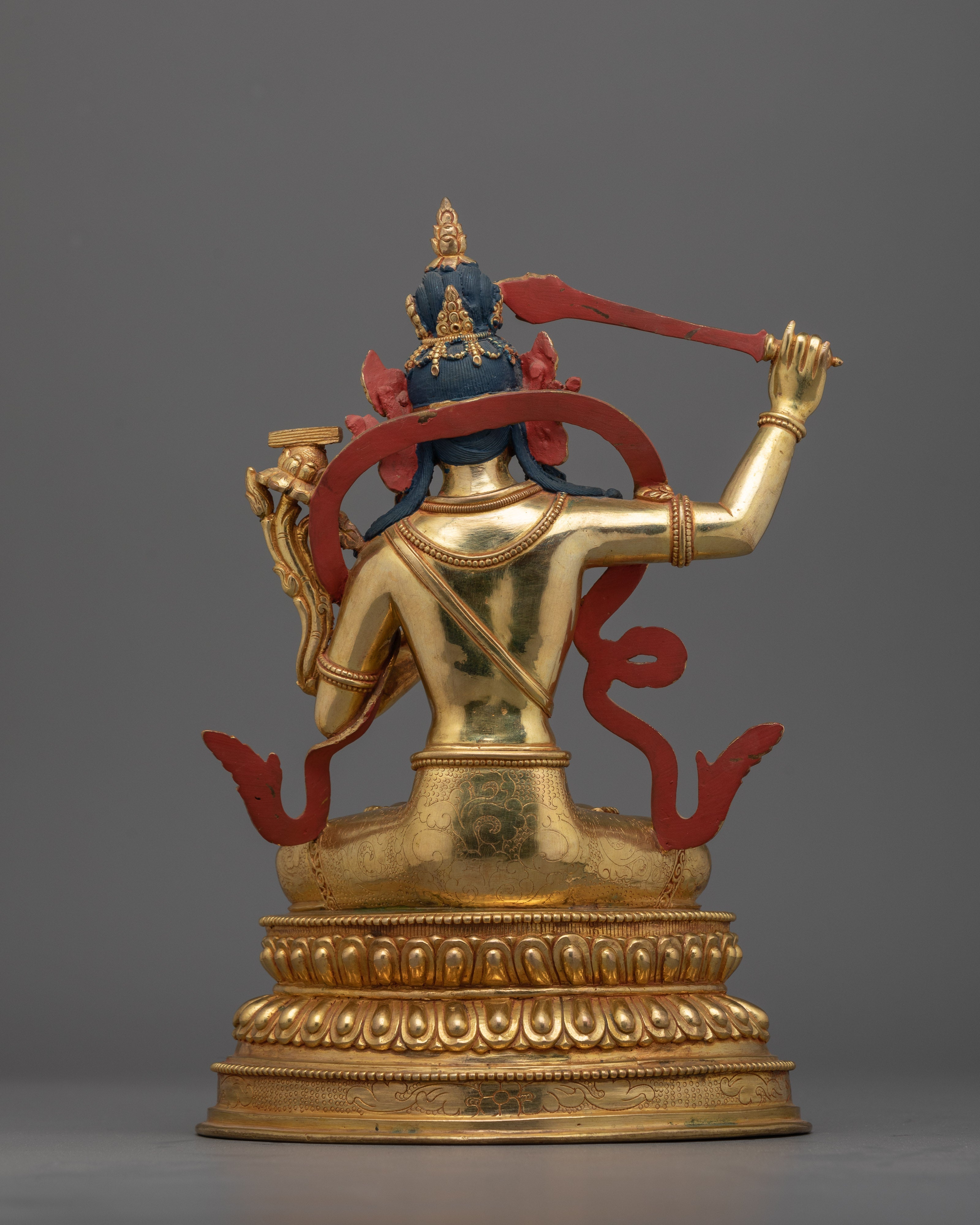 Handcrafted Manjushri Sculpture for Altar | Bodhisattva of Enlightened Wisdom