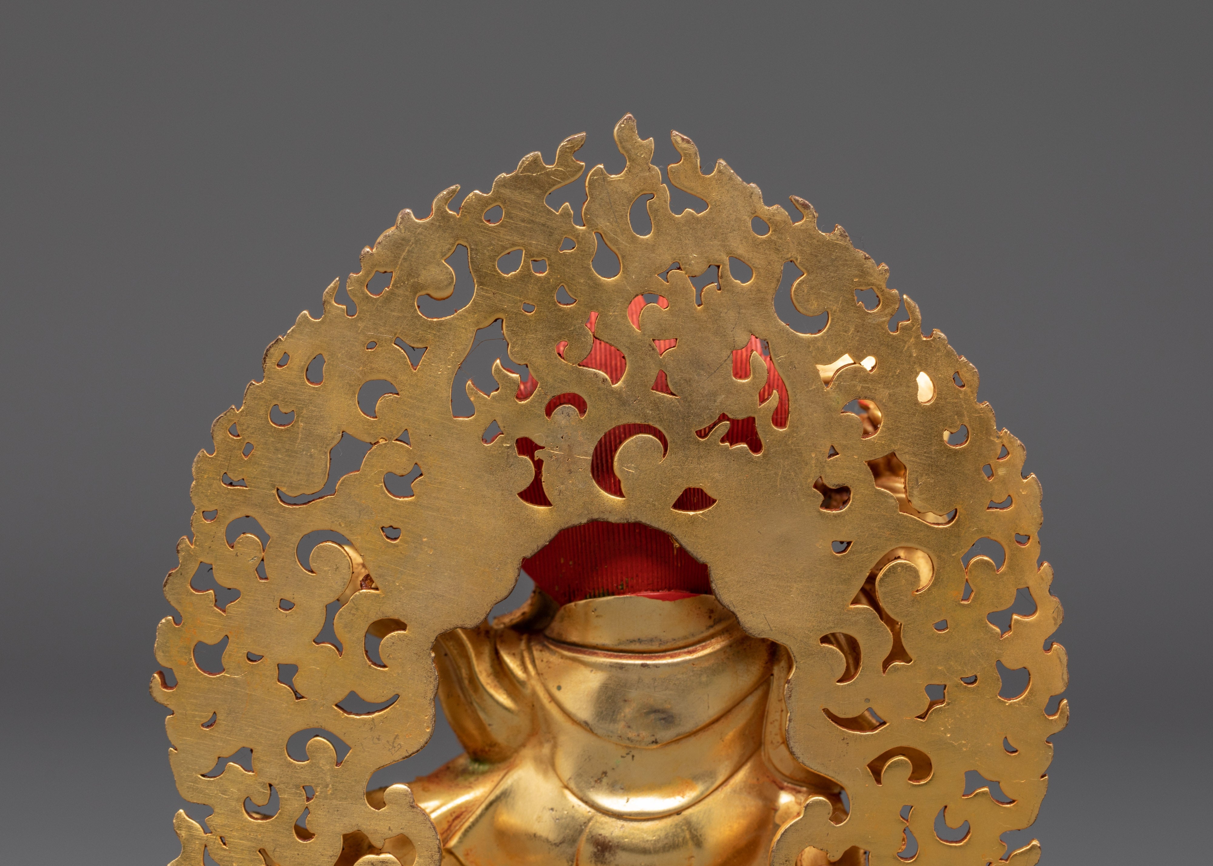 Mahakala Bernakchen Protector Deity | Buddhist Gold Plated Sculpture