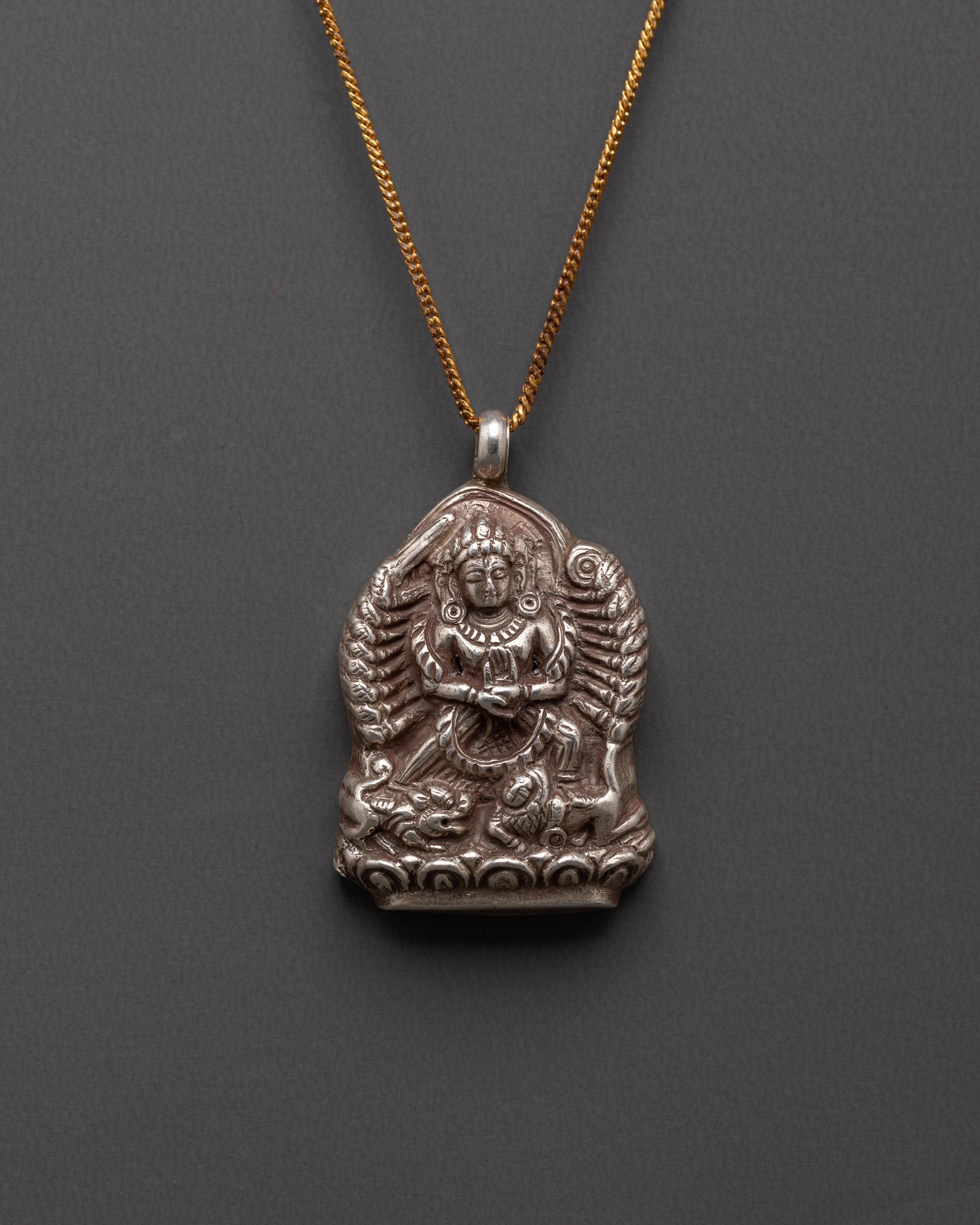 Locket with Tibetan Buddhist Deity | Pure Silver Pendant