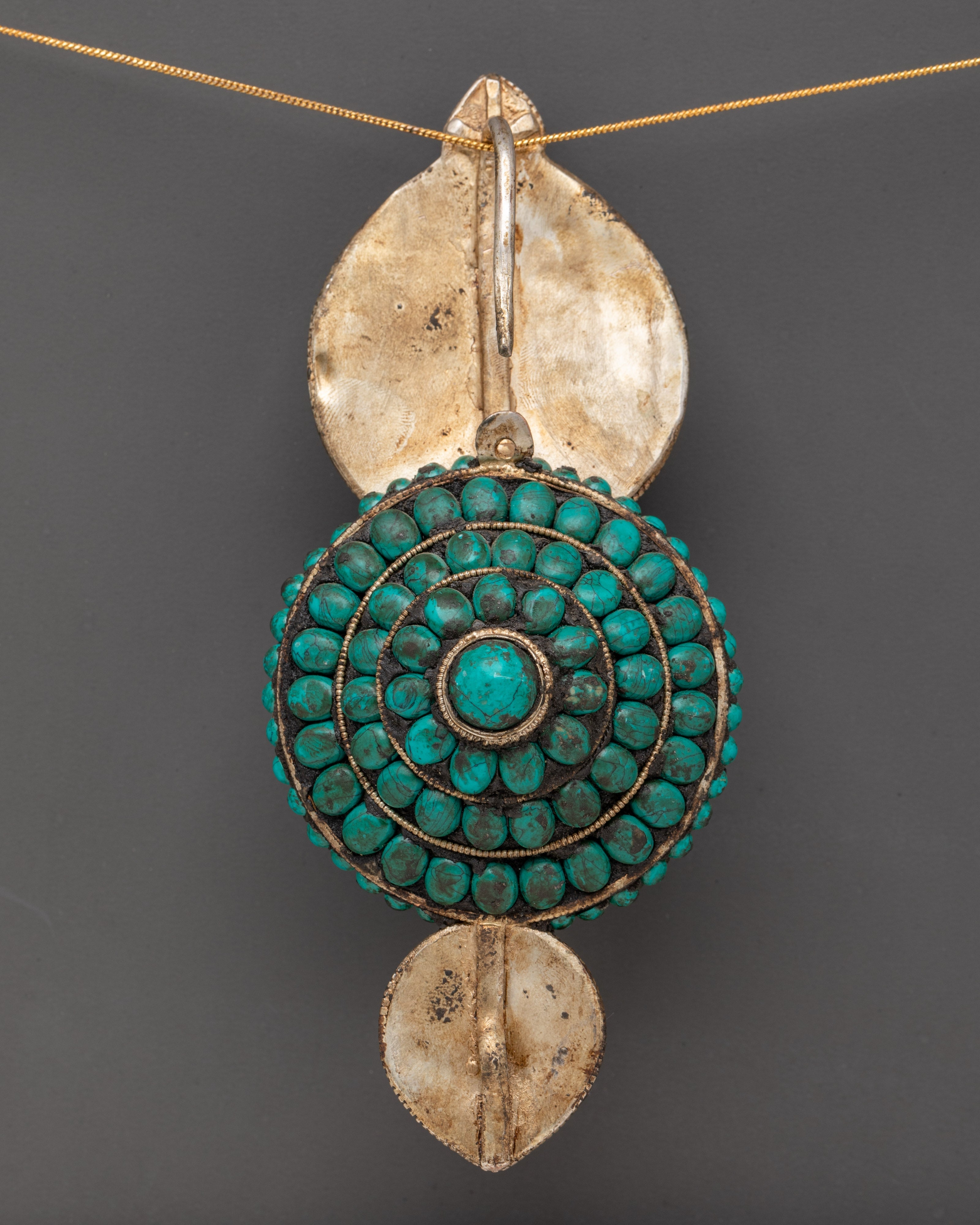 Handmade Turquoise Stone Earrings | Copper & Silver Polished Ethnic Jewelry