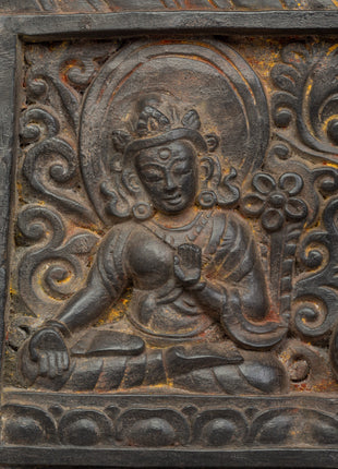 Carved Wooden Sutra Cover | Traditional Art