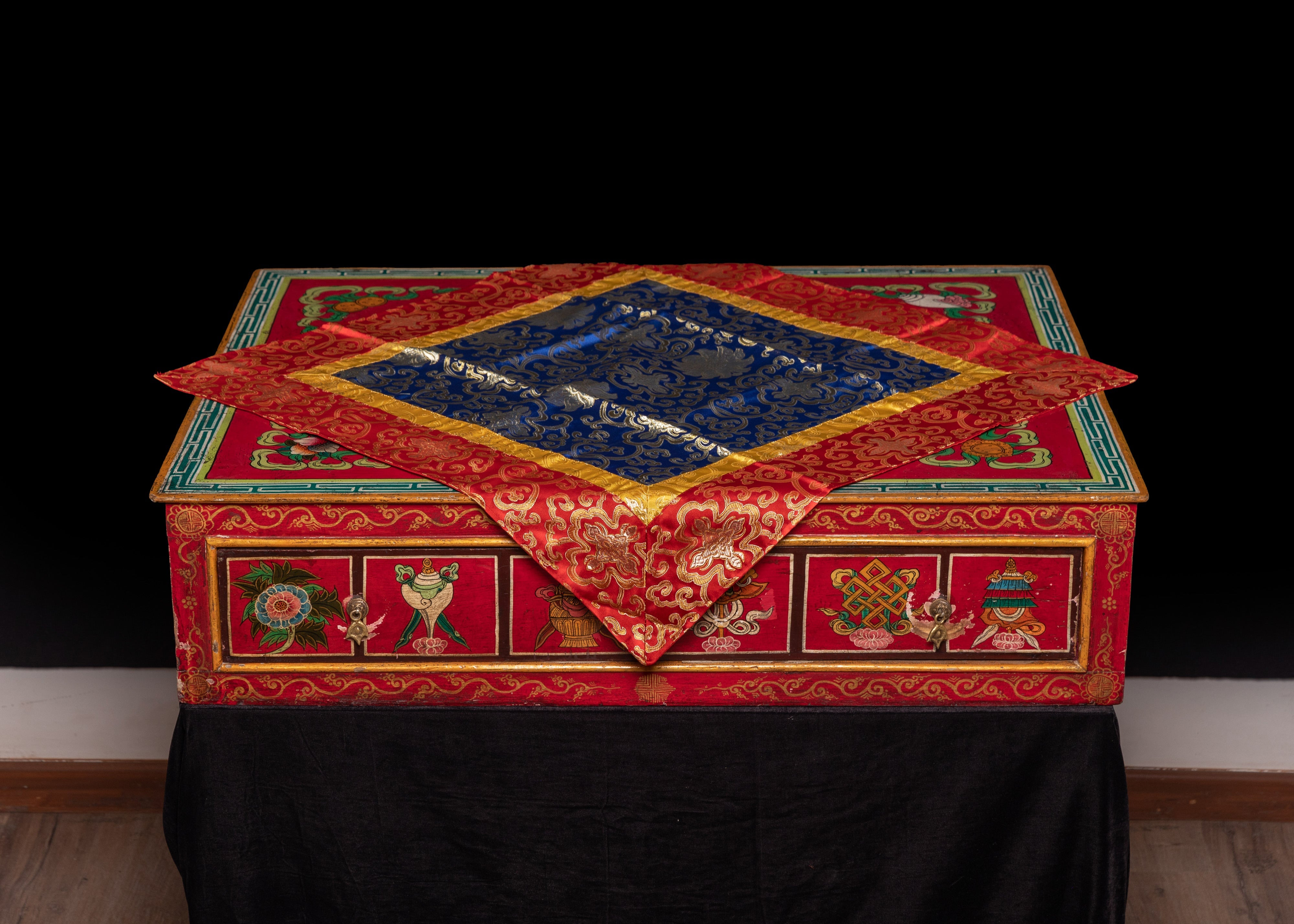 Tibetan Silk Fabric Table Cloth | Traditional Home Decor