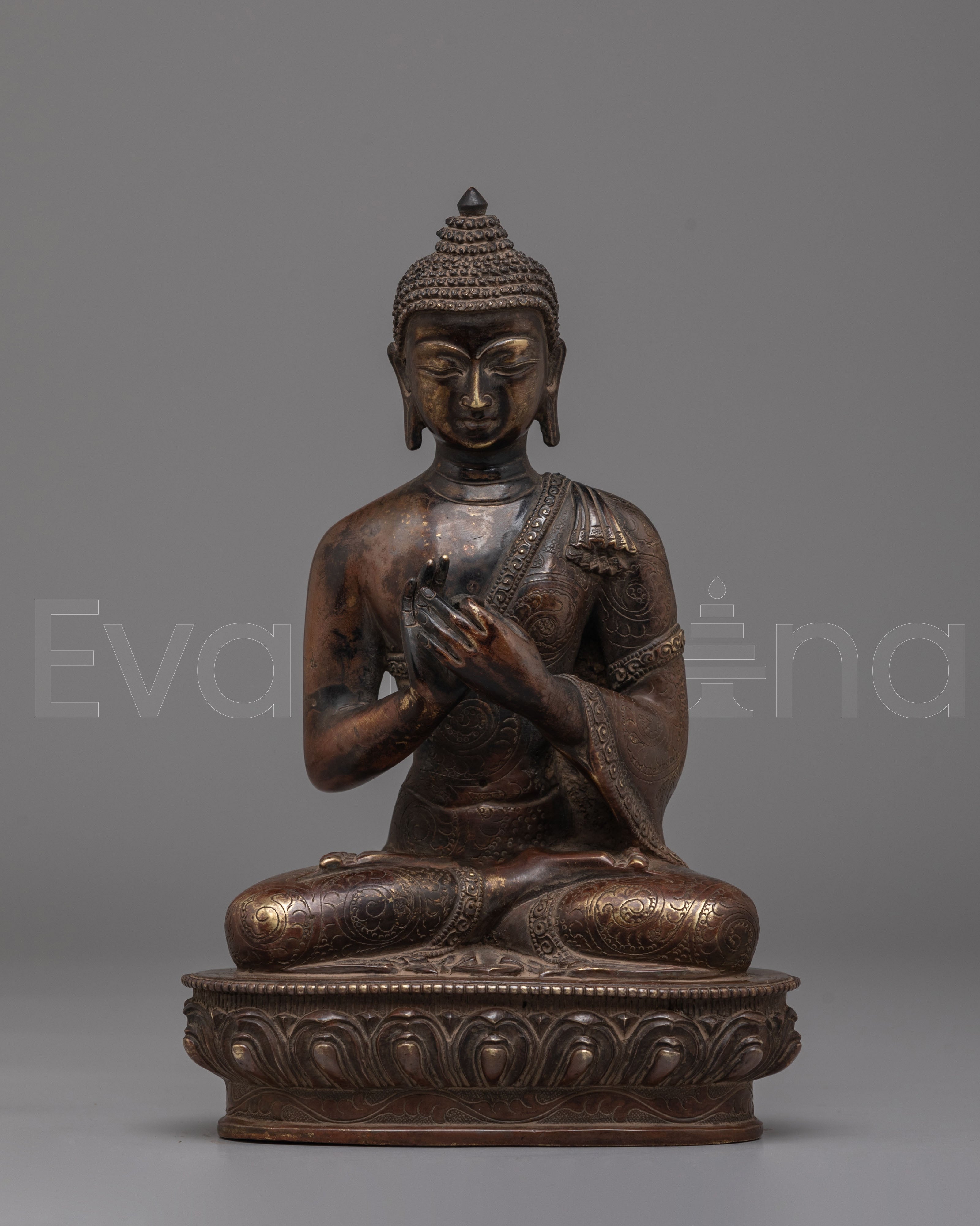 Tibetan Vairocana Buddha Statue | Copper Oxidized Tibetan Statue