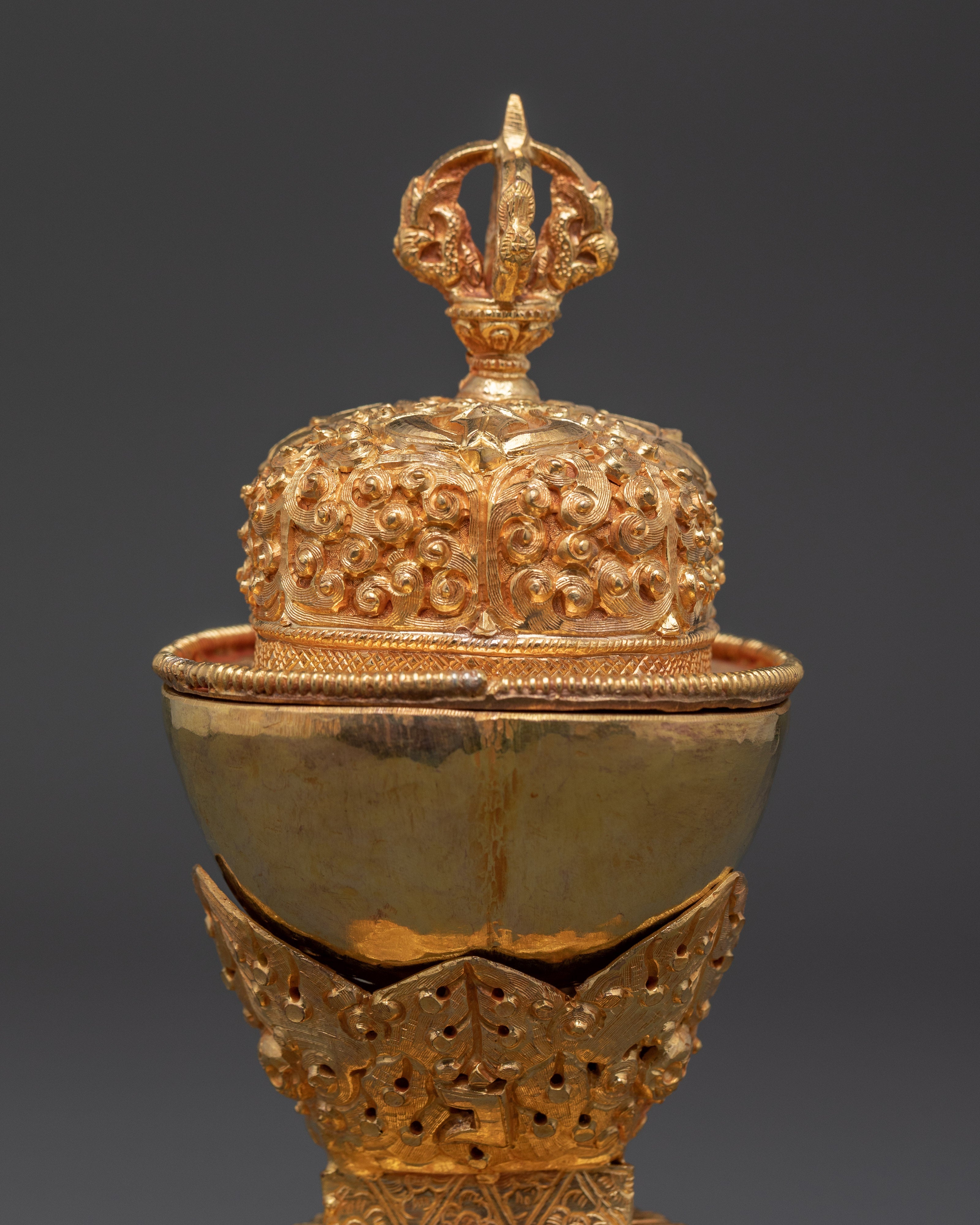 Gold Plated Kapala for Buddhist Ceremonies | Kapala for Tantric Practices