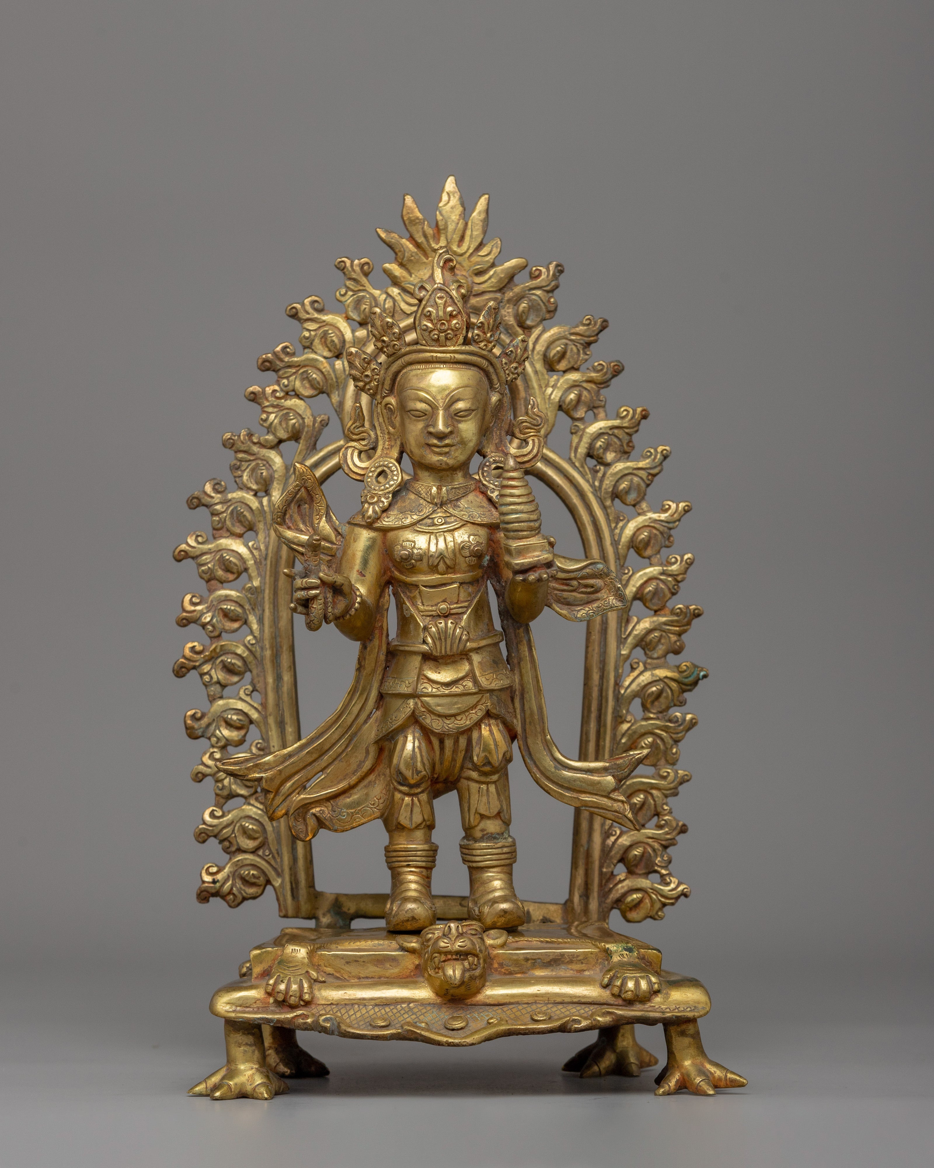Handcrafted Protector Statue Set | Sacred Buddhist Guardian Deities