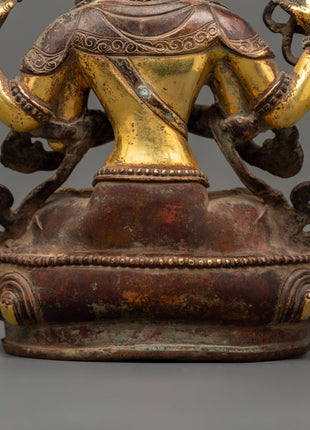 Chenrezig Oxidized Copper Statue | The Buddha of Infinite Compassion