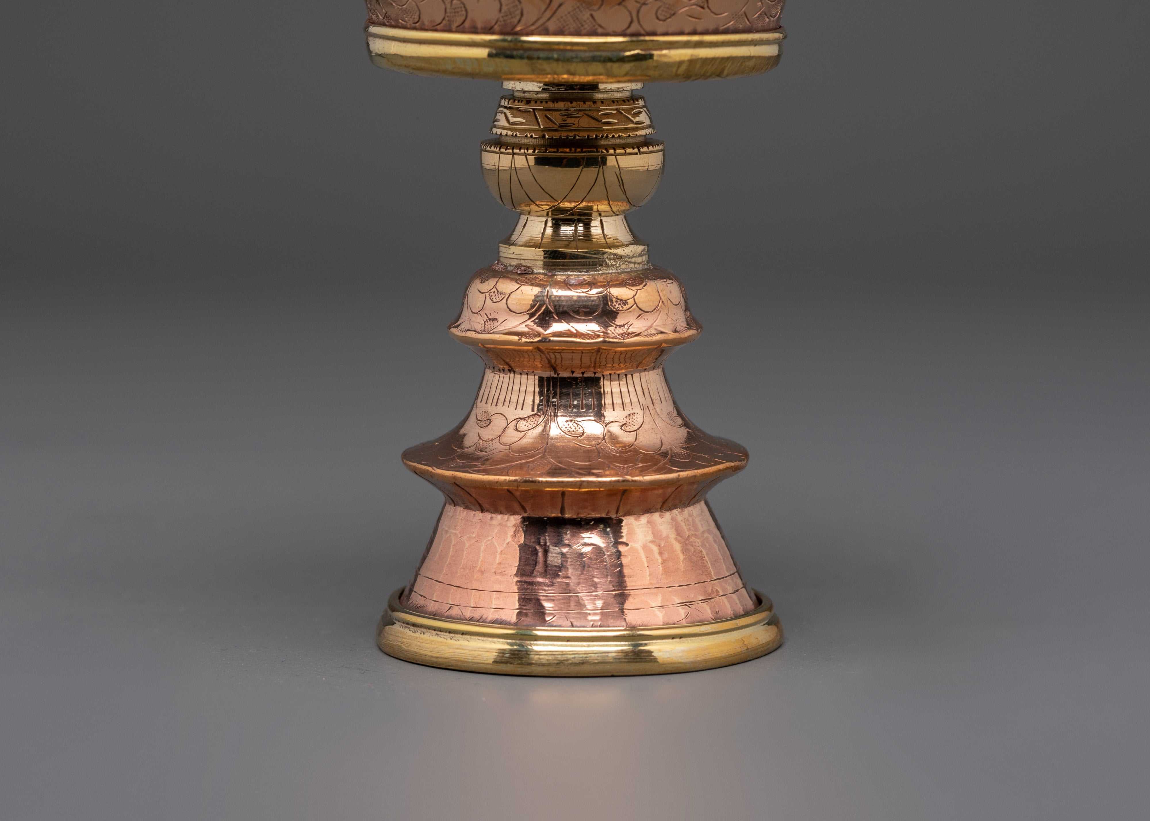 Sacred Buddhist Butter Offering Lamp | Copper Brass Shrine Light