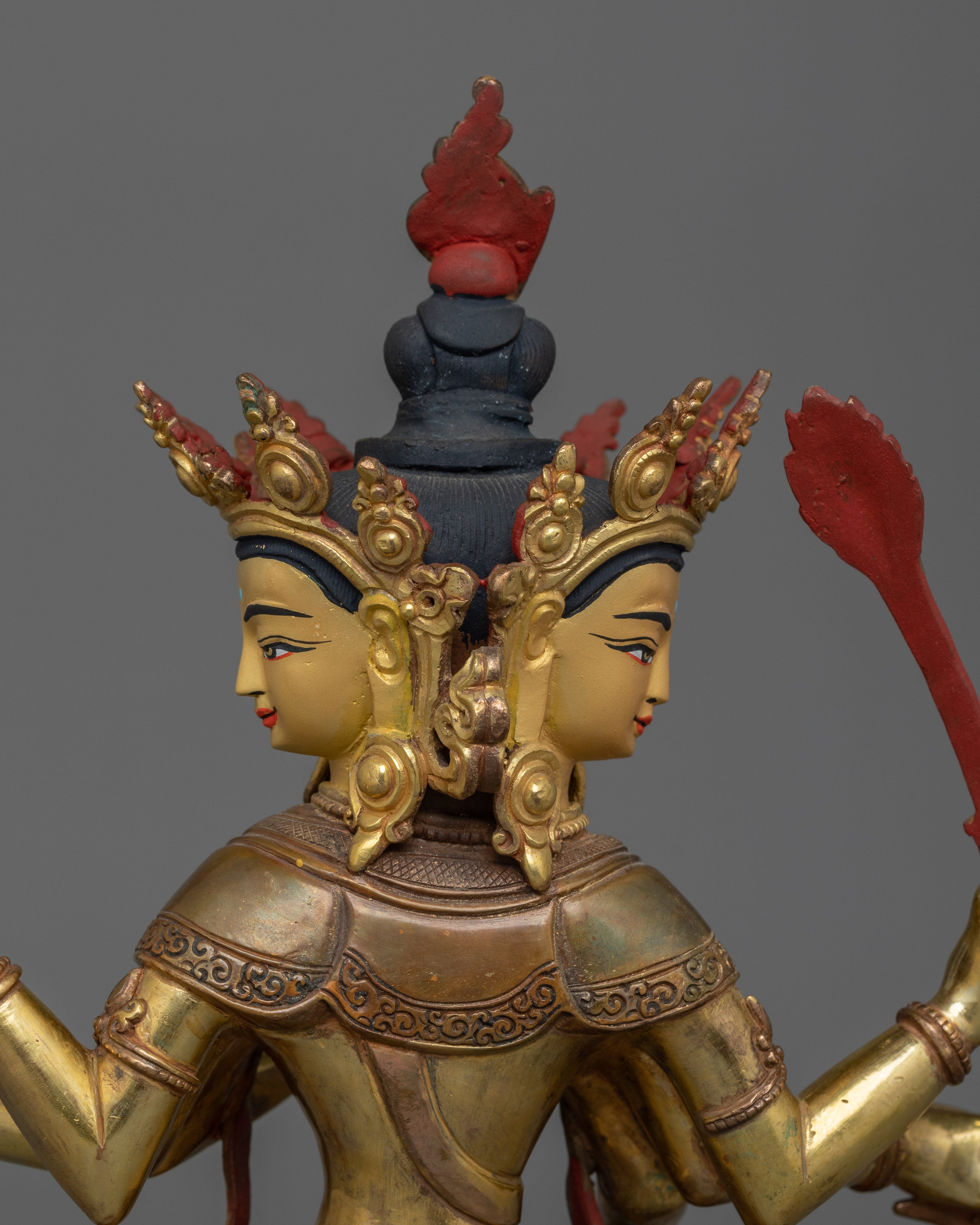 24K Gold Gilded Maha Manjushri Statue |  The Embodiment of Transcendent Wisdom
