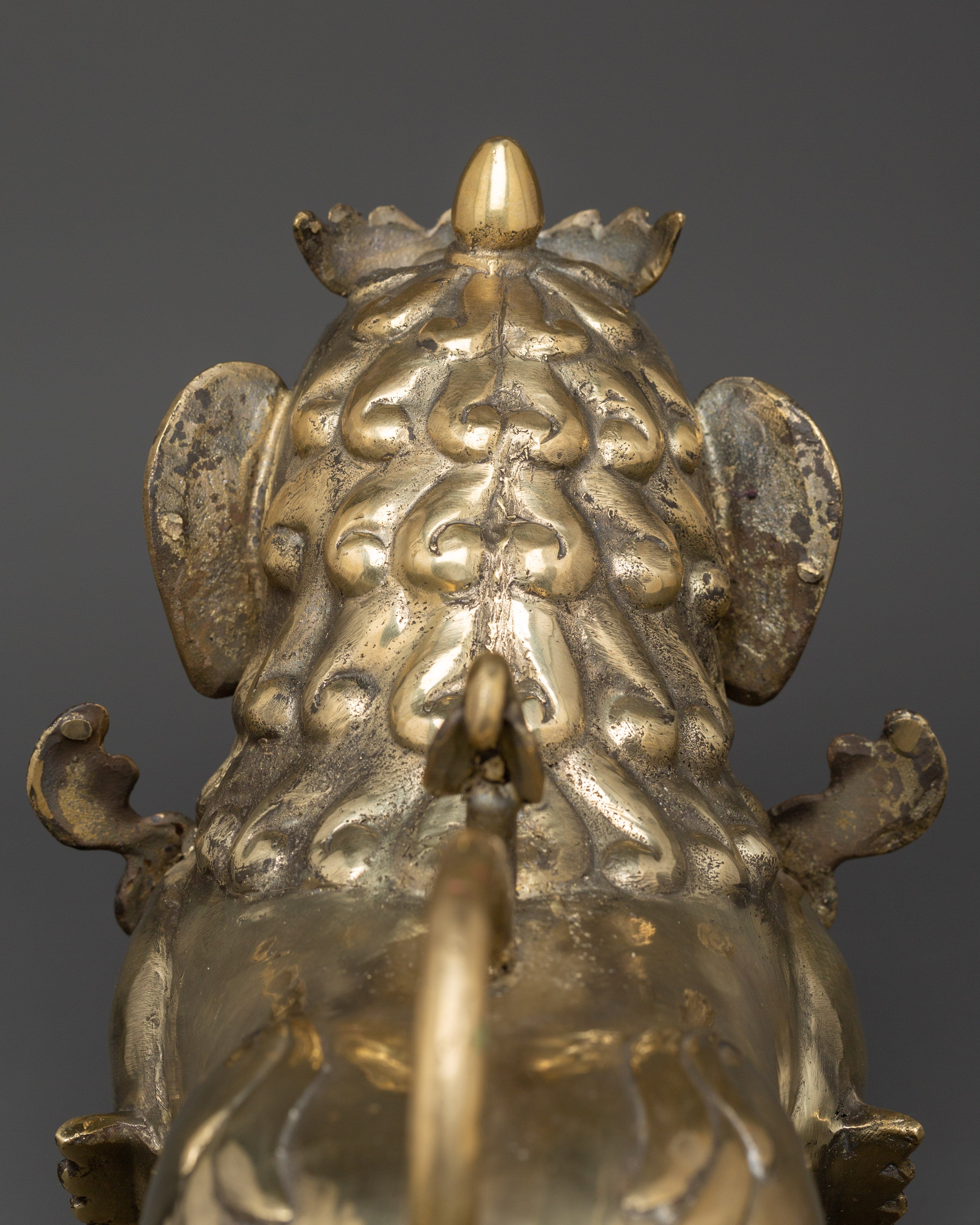 Handmade Tibetan Snow Lion Set | Brass Guardian Statues