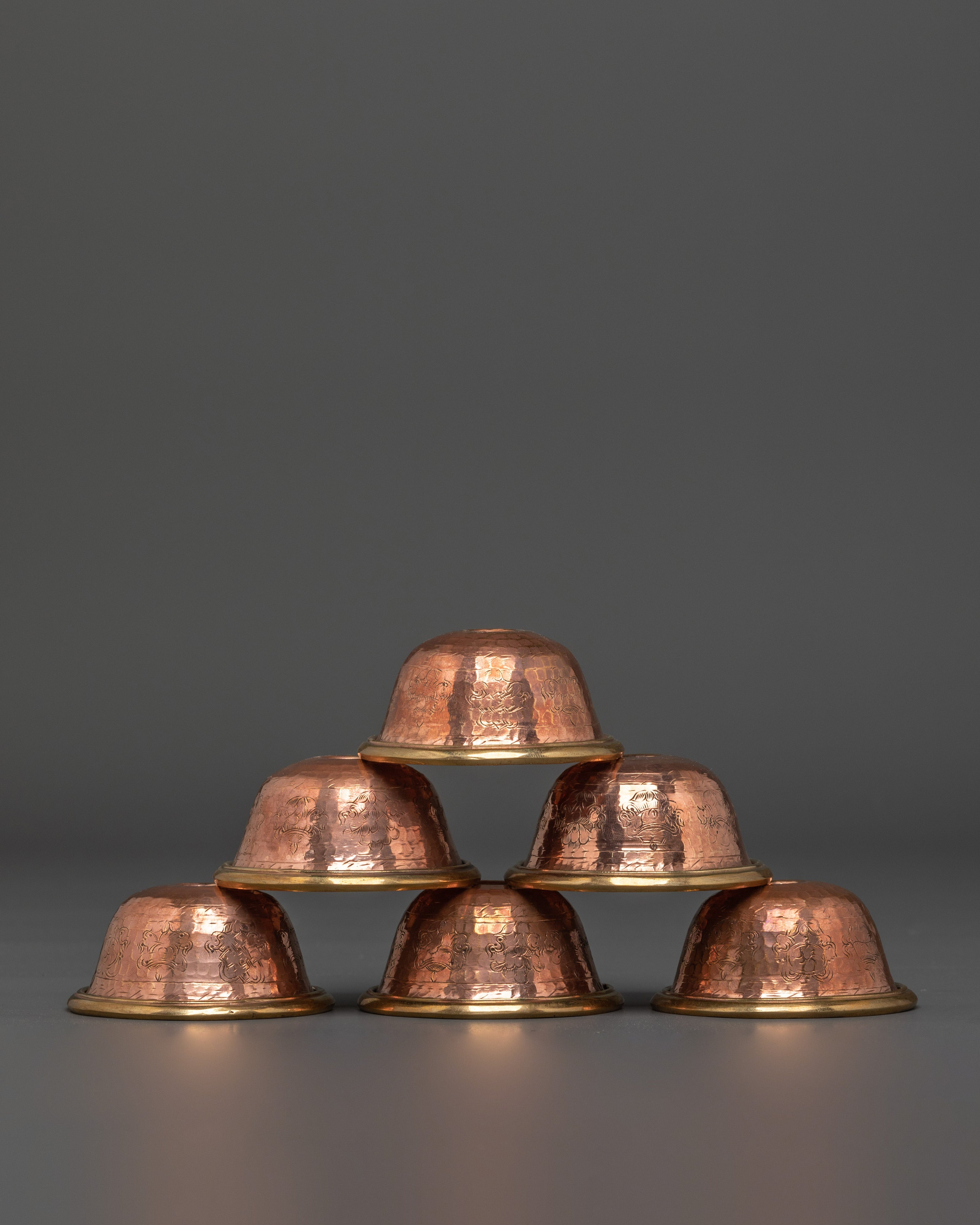 Handmade Spiritual Ceremony Offering Bowl Set | Ritual Copper Bowls for Meditation