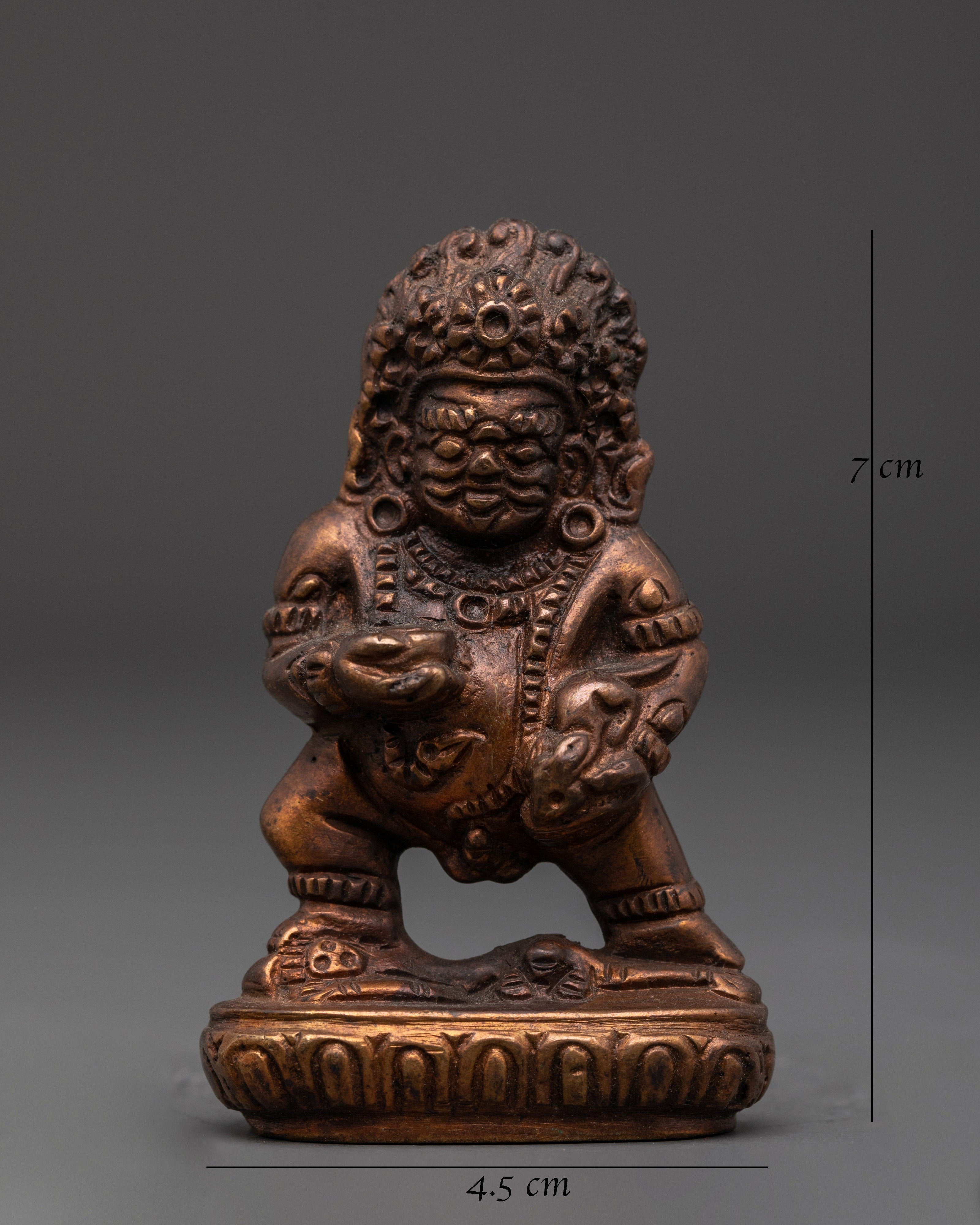 Black Dzambala Iron Statue | Tibetan Buddhist Deity of Wealth