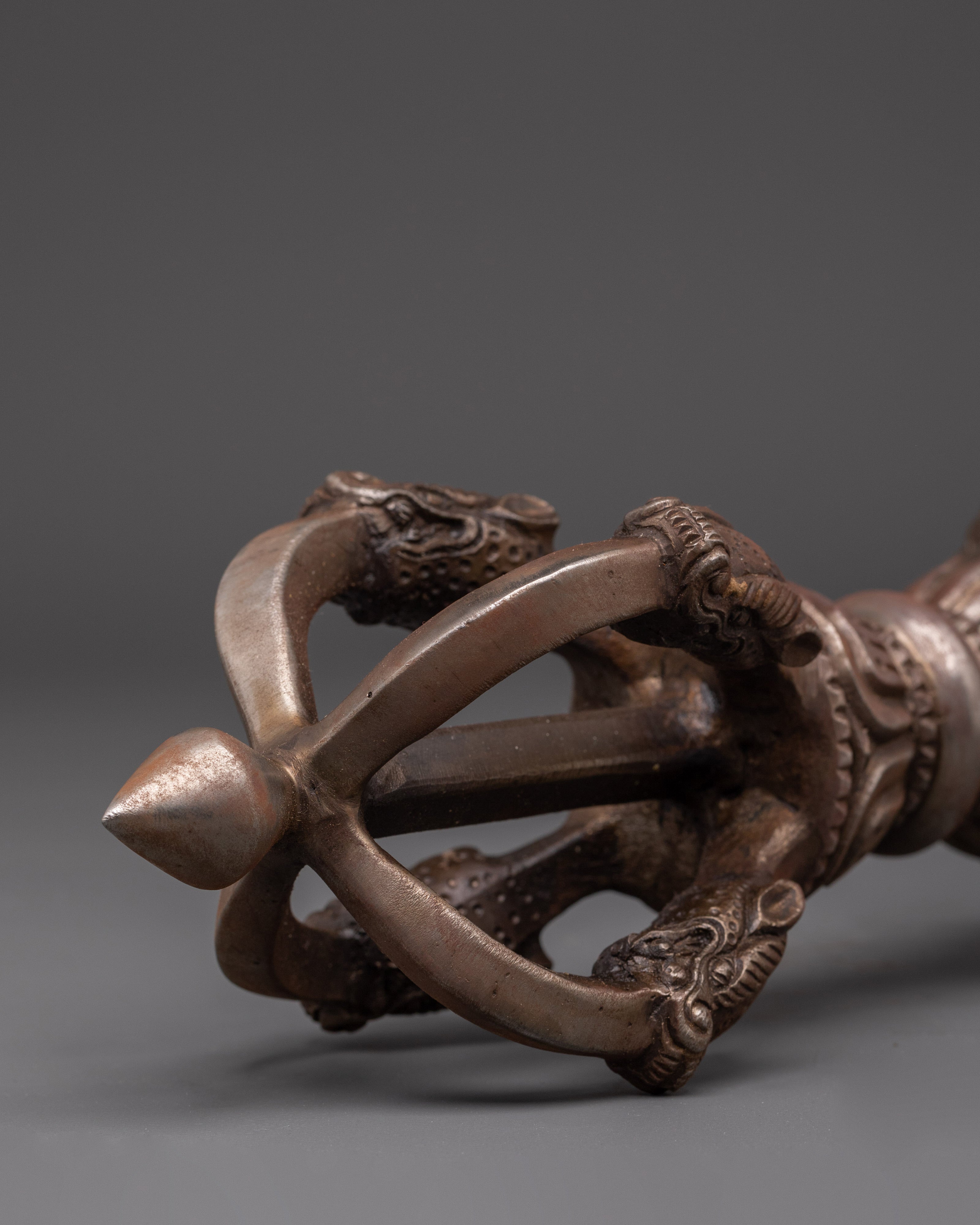Tibetan Buddhist Altar Object Vajra | Iron Dorje Ritual Tool for Spiritual Strength