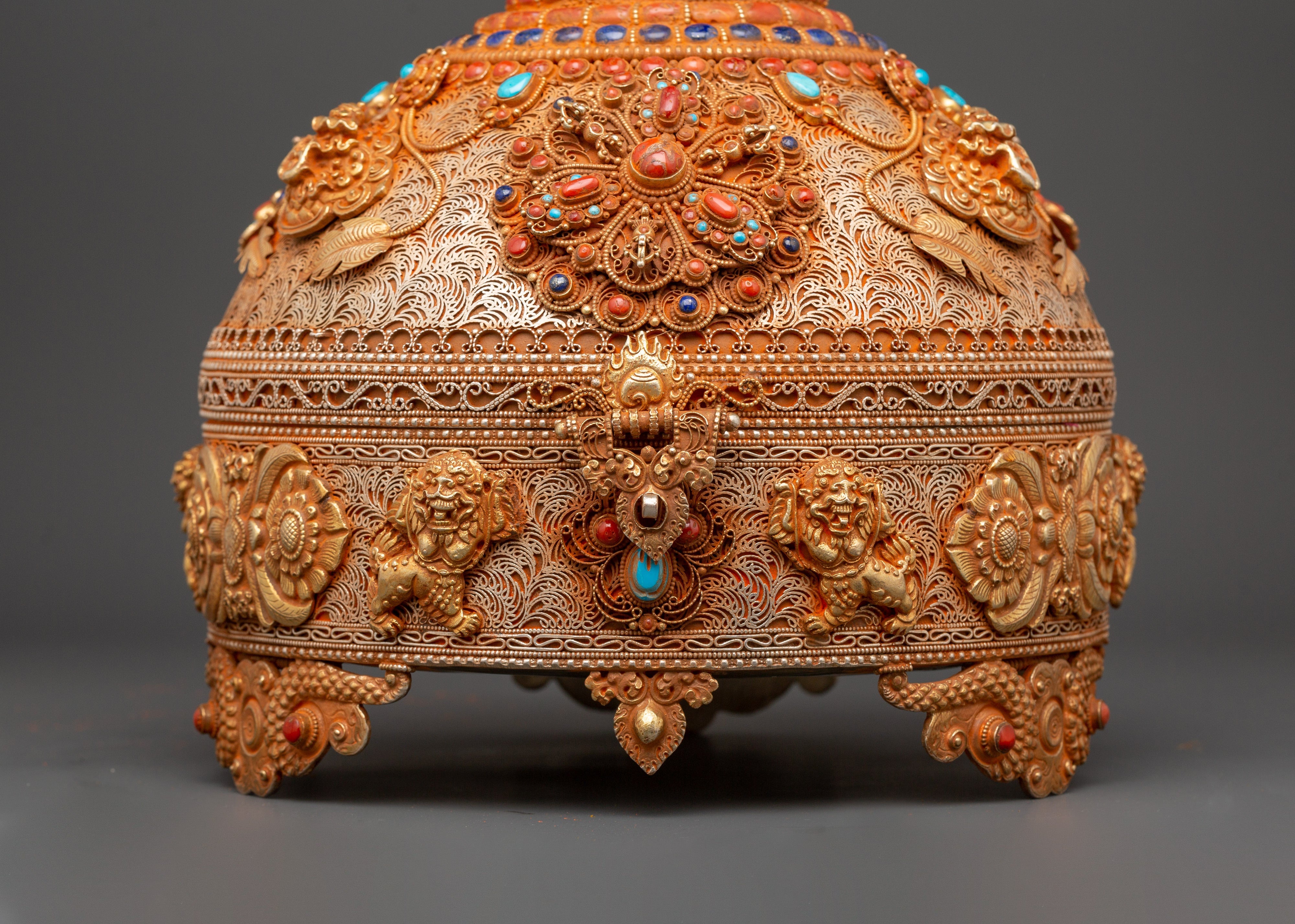 Sacred Copper and Gold-Plated Treasure Chest | Handcrafted Box