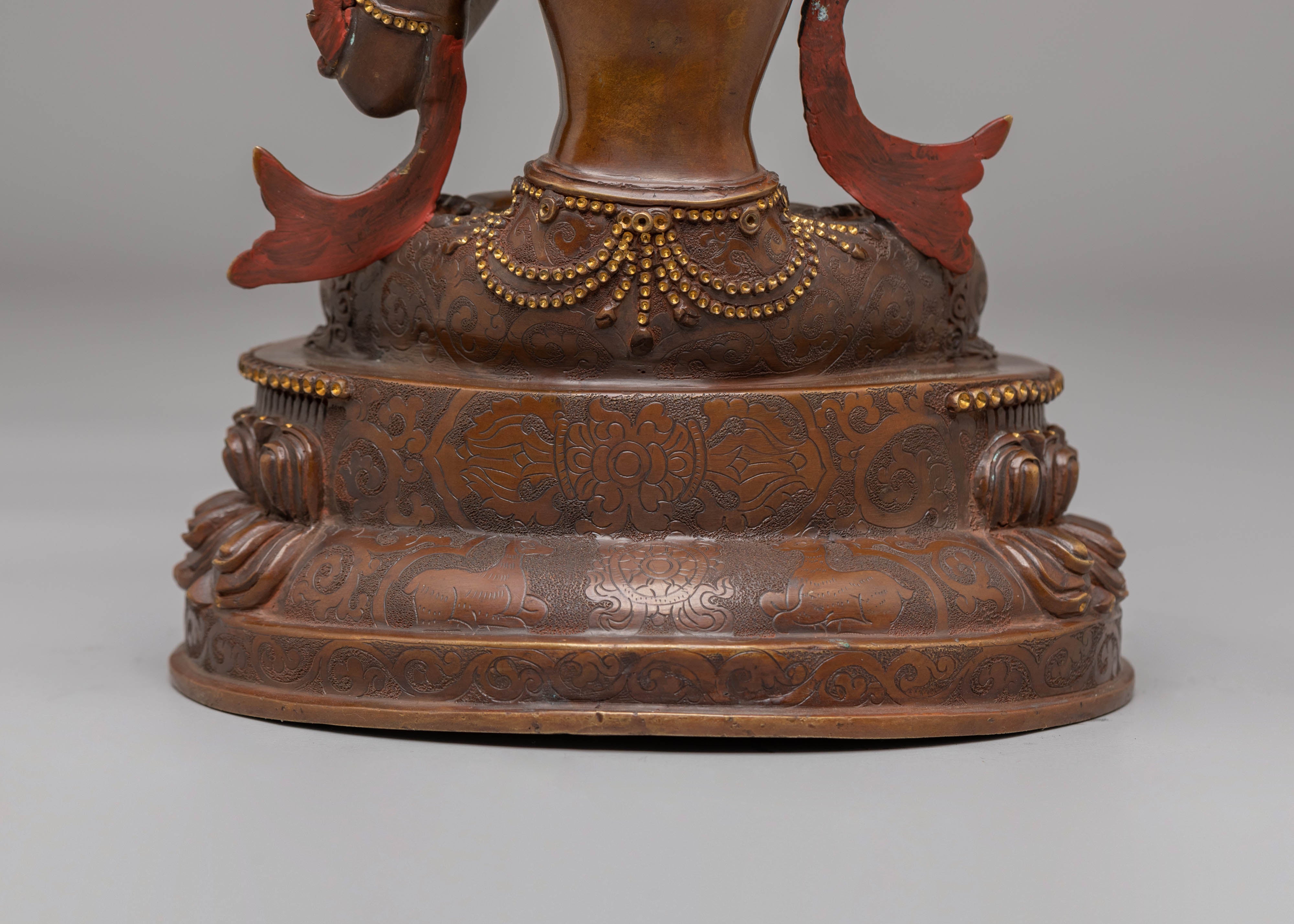 Handcrafted Tibetan Manjushri Bodhisattva Sculpture for Decor