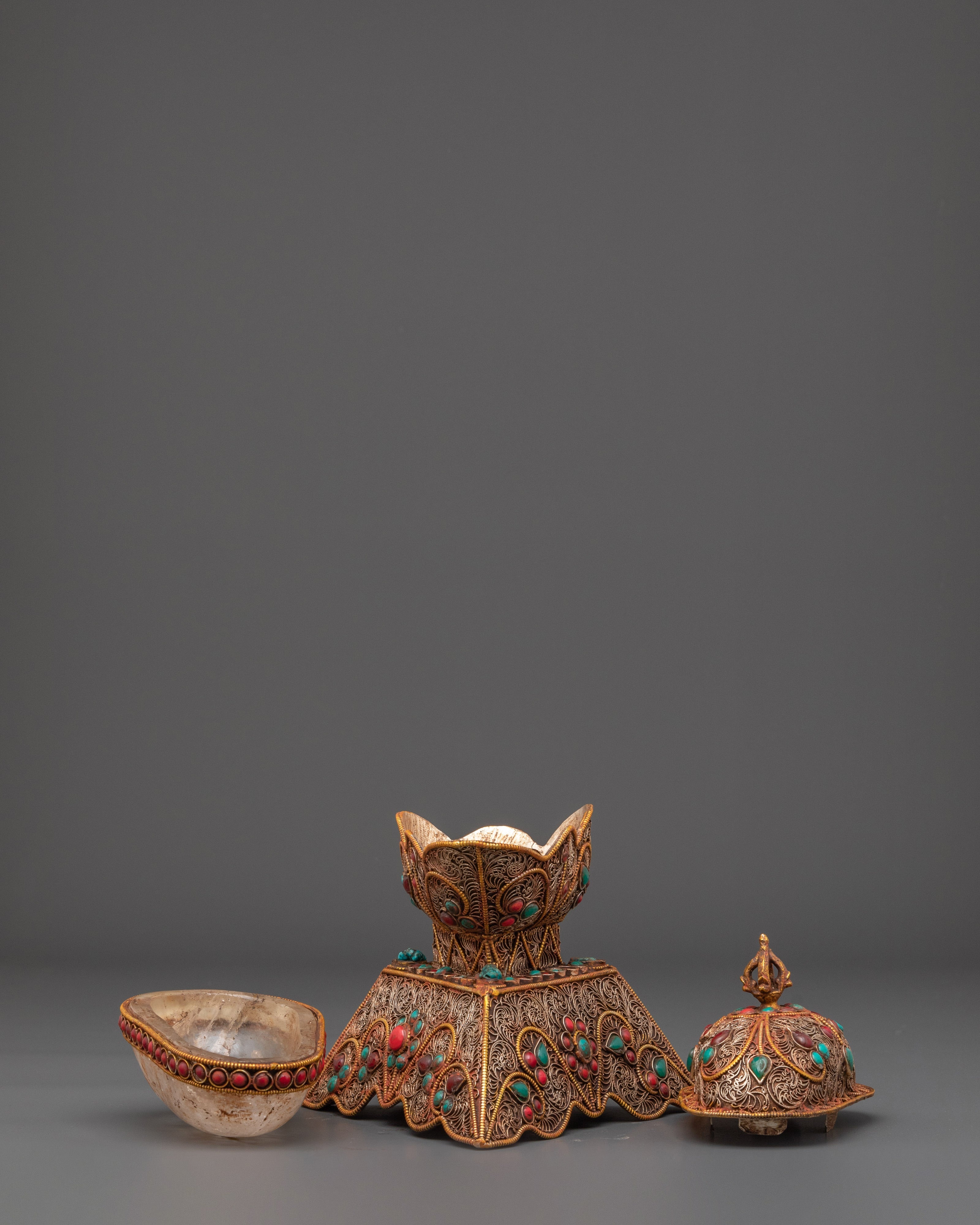 Spiritual Kapala Offering Cup | Handcrafted Buddhist Ritual Vessel