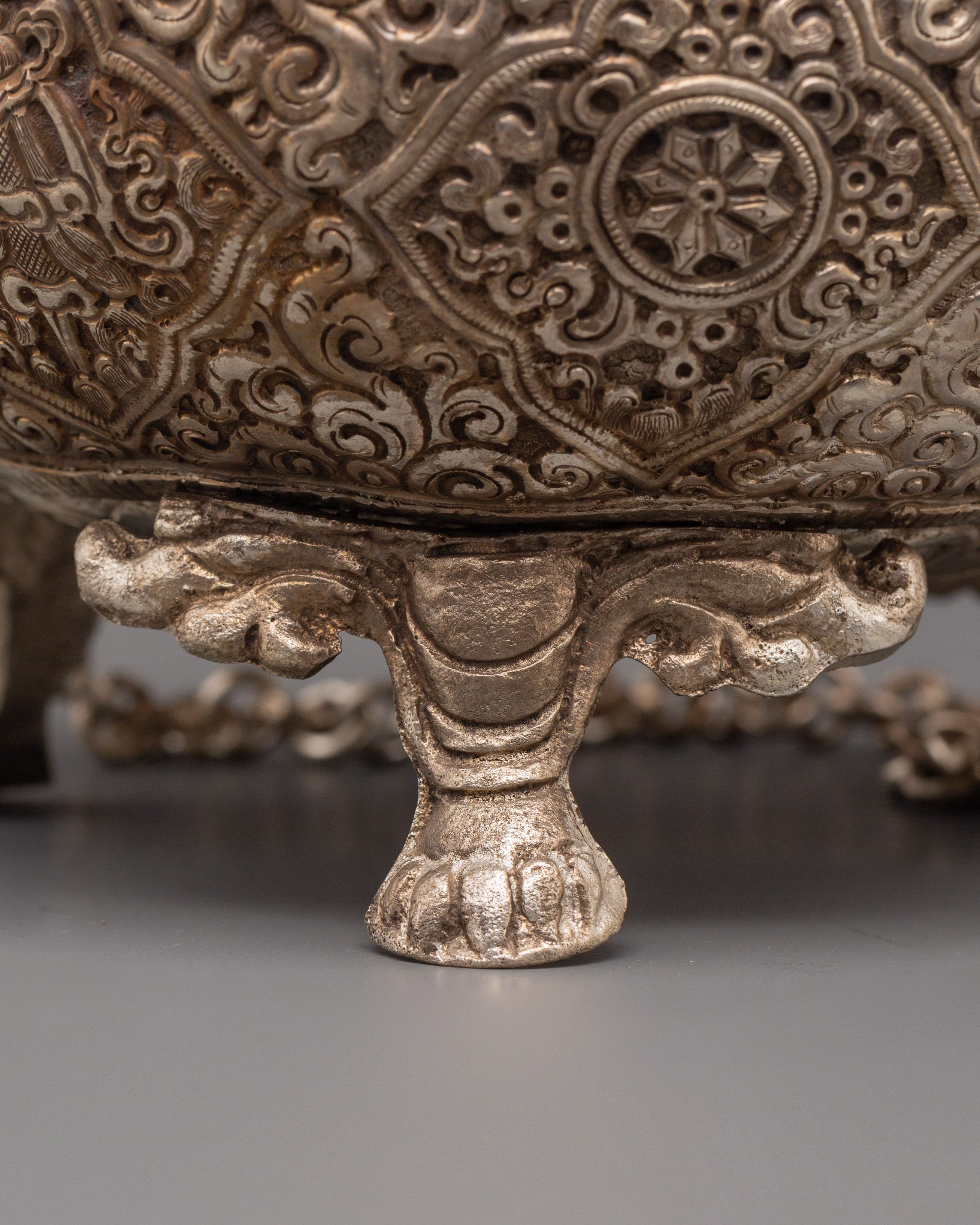 Traditional Silver Plated Incense Burner | Handcrafted Copper Altar Accessory