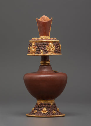 Gold-Plated Bhumba Ritual Set with Turquoise | Spiritual Decor