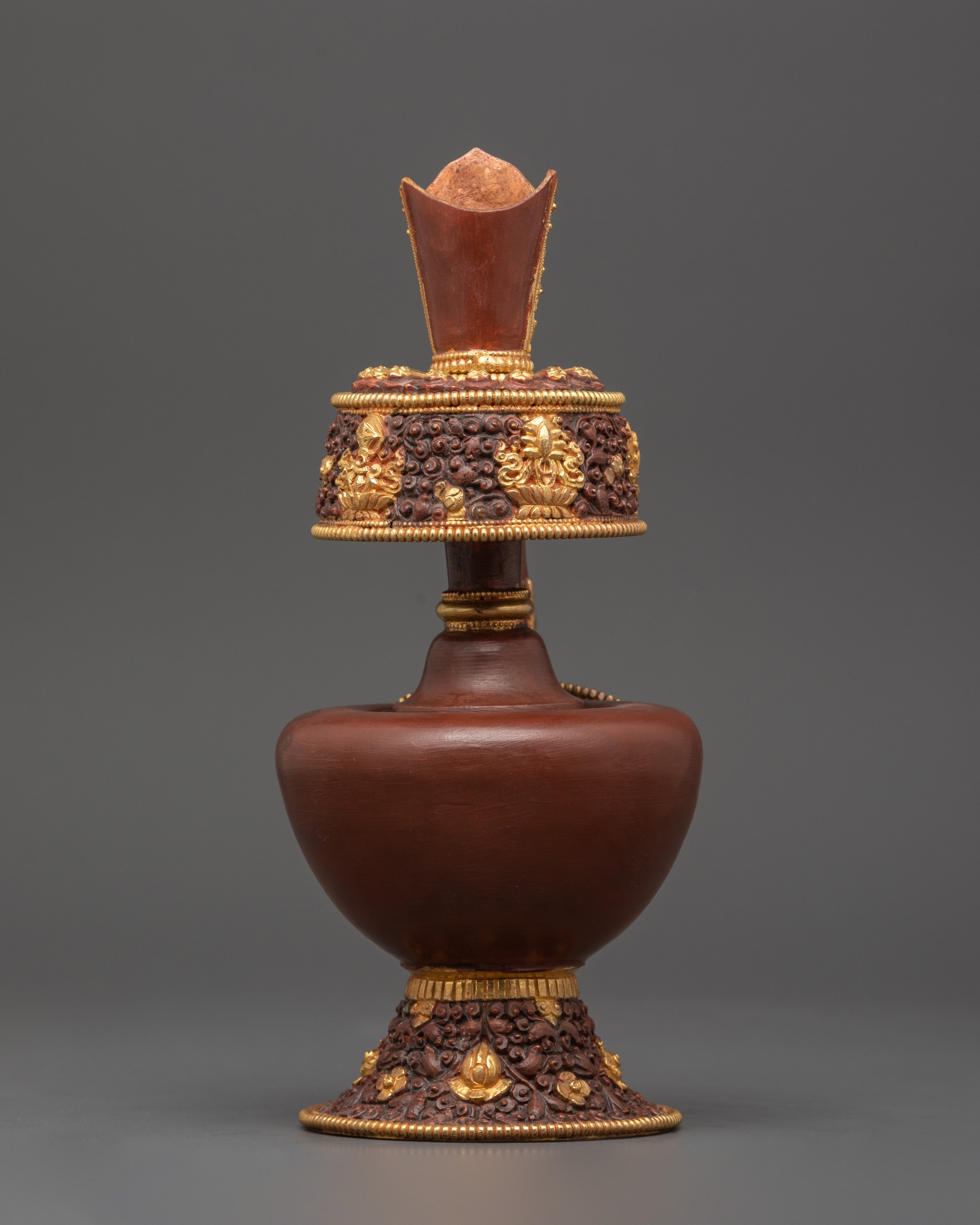 Gold-Plated Bhumba Ritual Set with Turquoise | Spiritual Decor