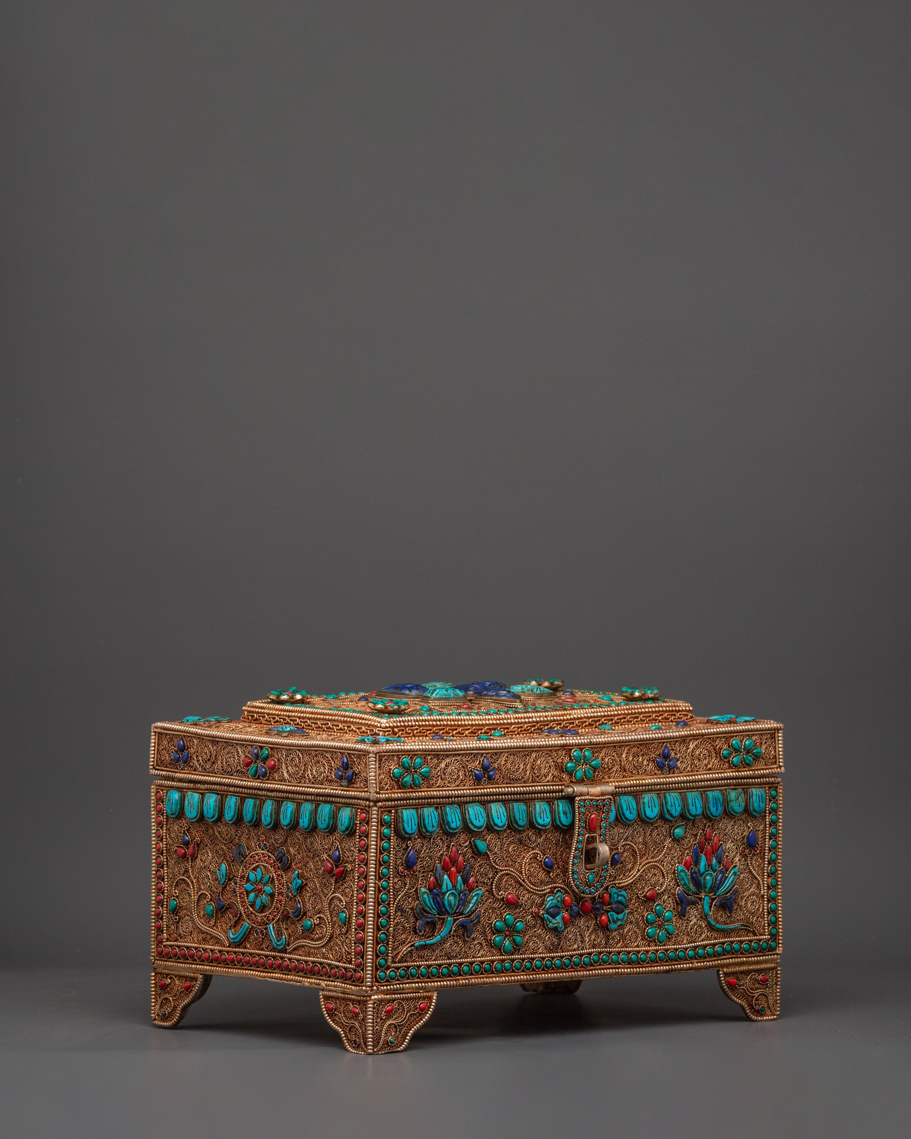 Handcrafted Sacred Tibetan Treasure Box | Spiritual Jewelry Holder, Boho Decor