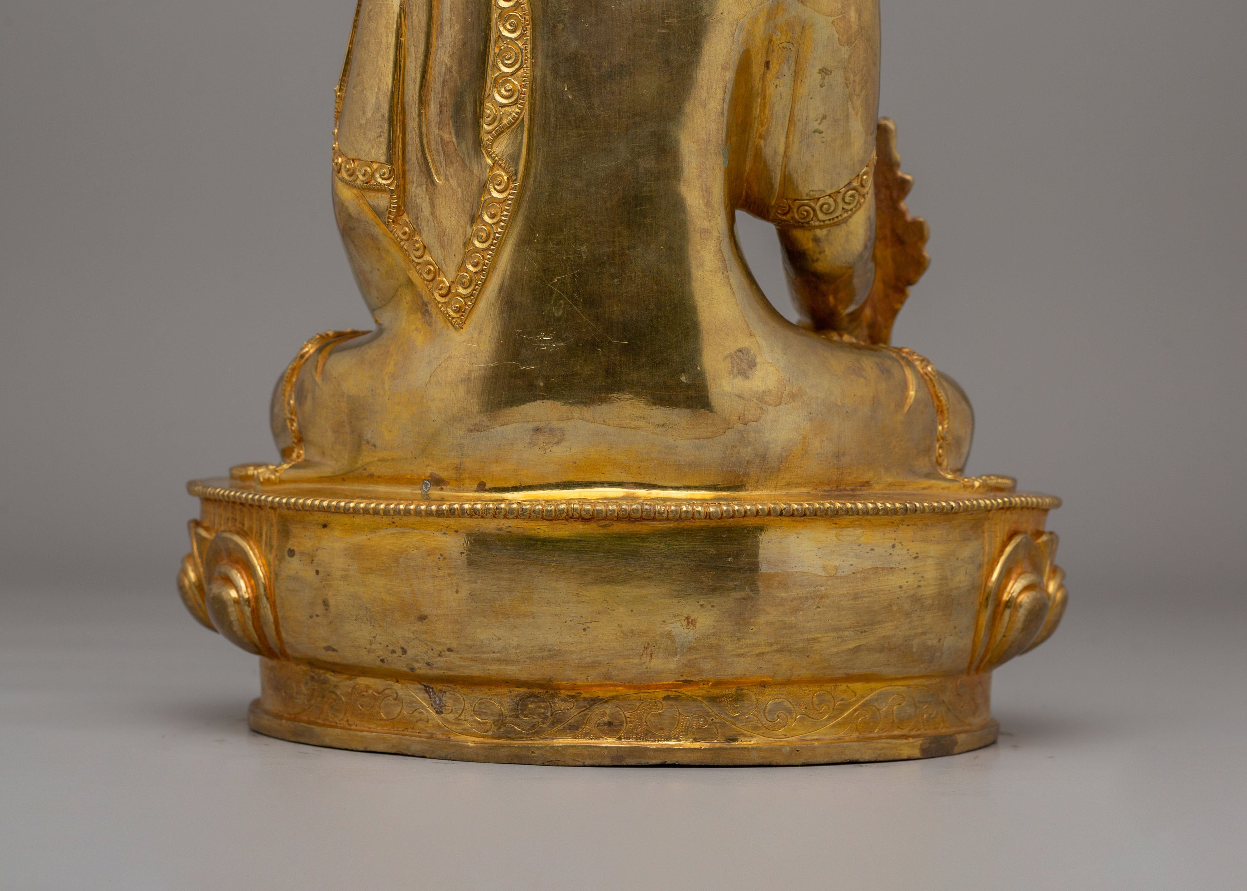 Spiritual Handcrafted Medicine Buddha Statue | Tibetan Healing Deity Figurine