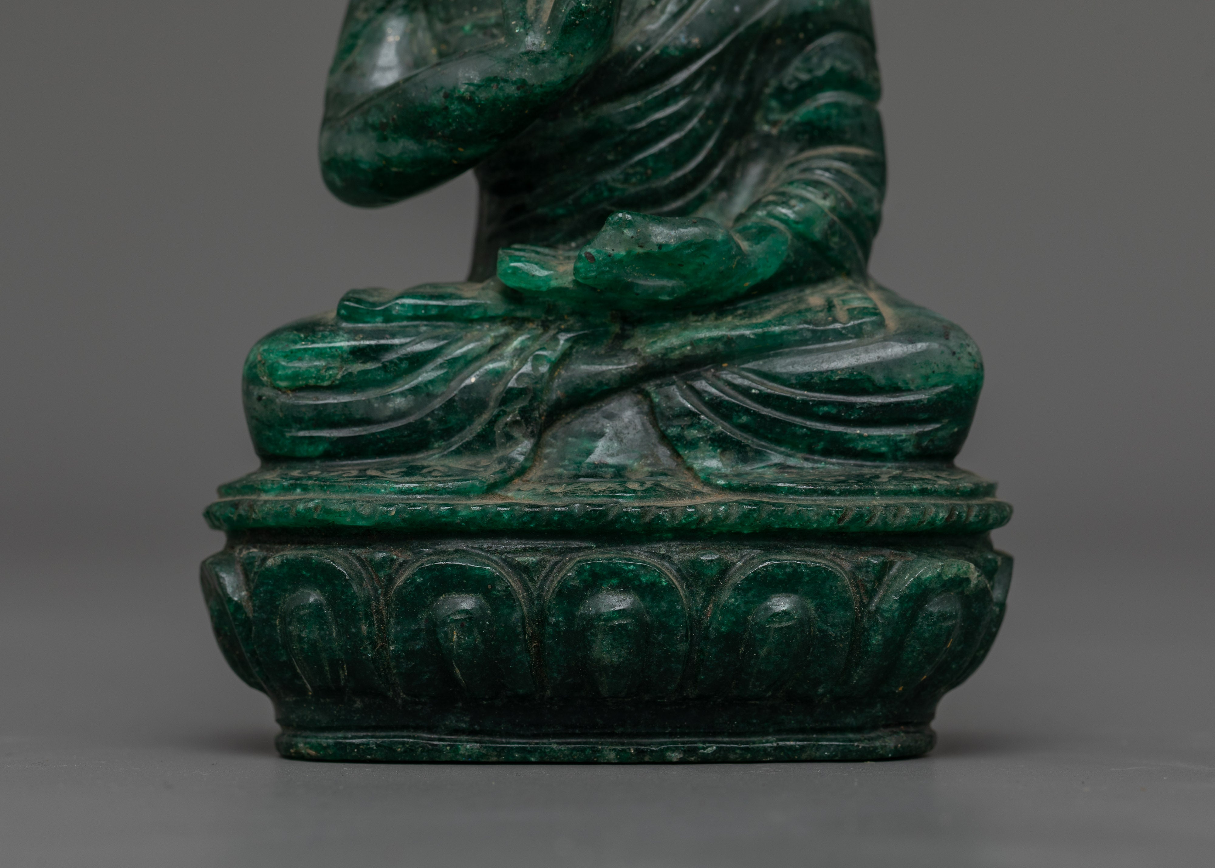 Hand-Carved Nephrite Stone Amoghasiddhi Buddha Statue | Perfect for meditation