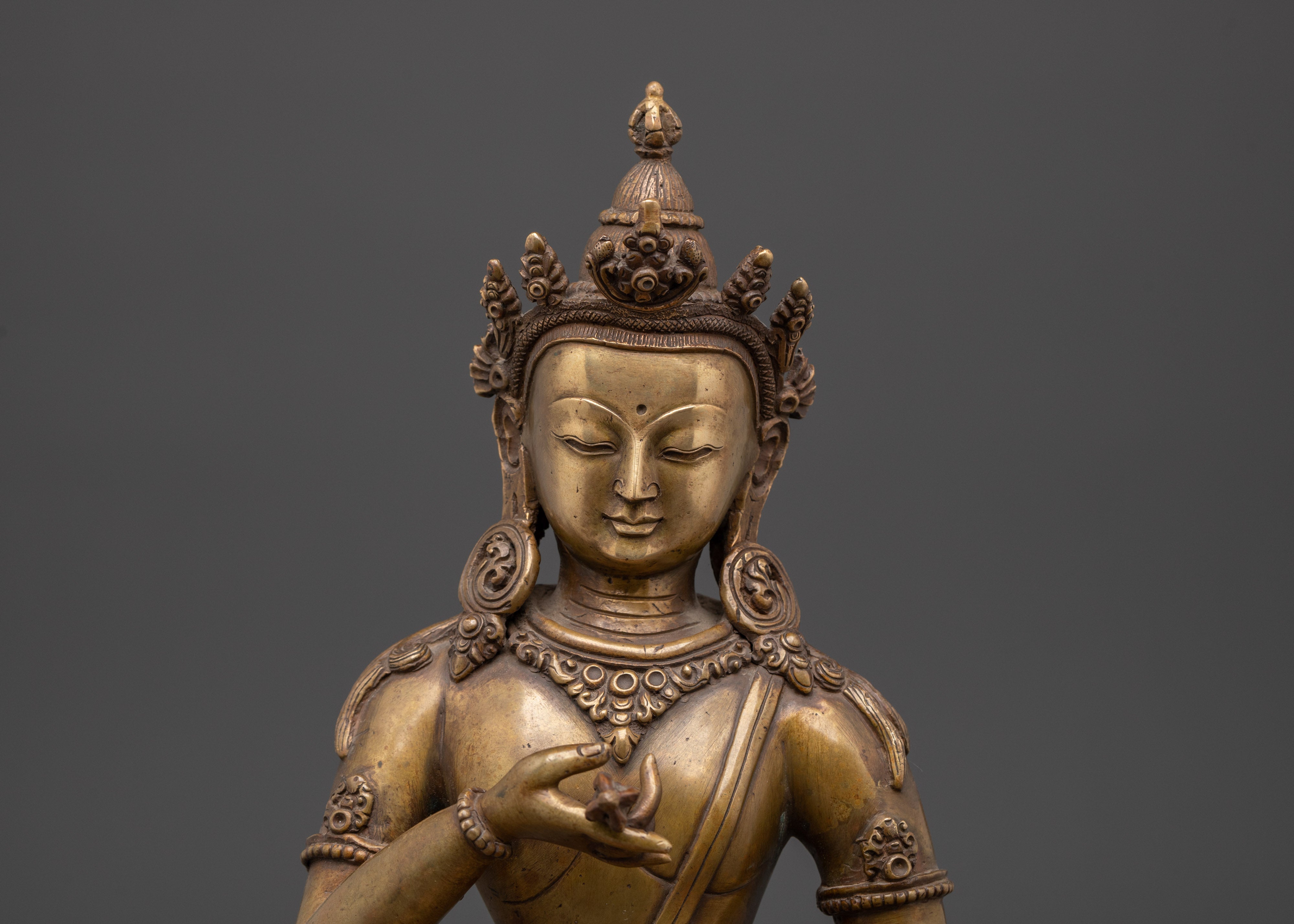 Handcrafted Brass Vajrasattva Statue | Tibetan Bodhisattva Sculpture