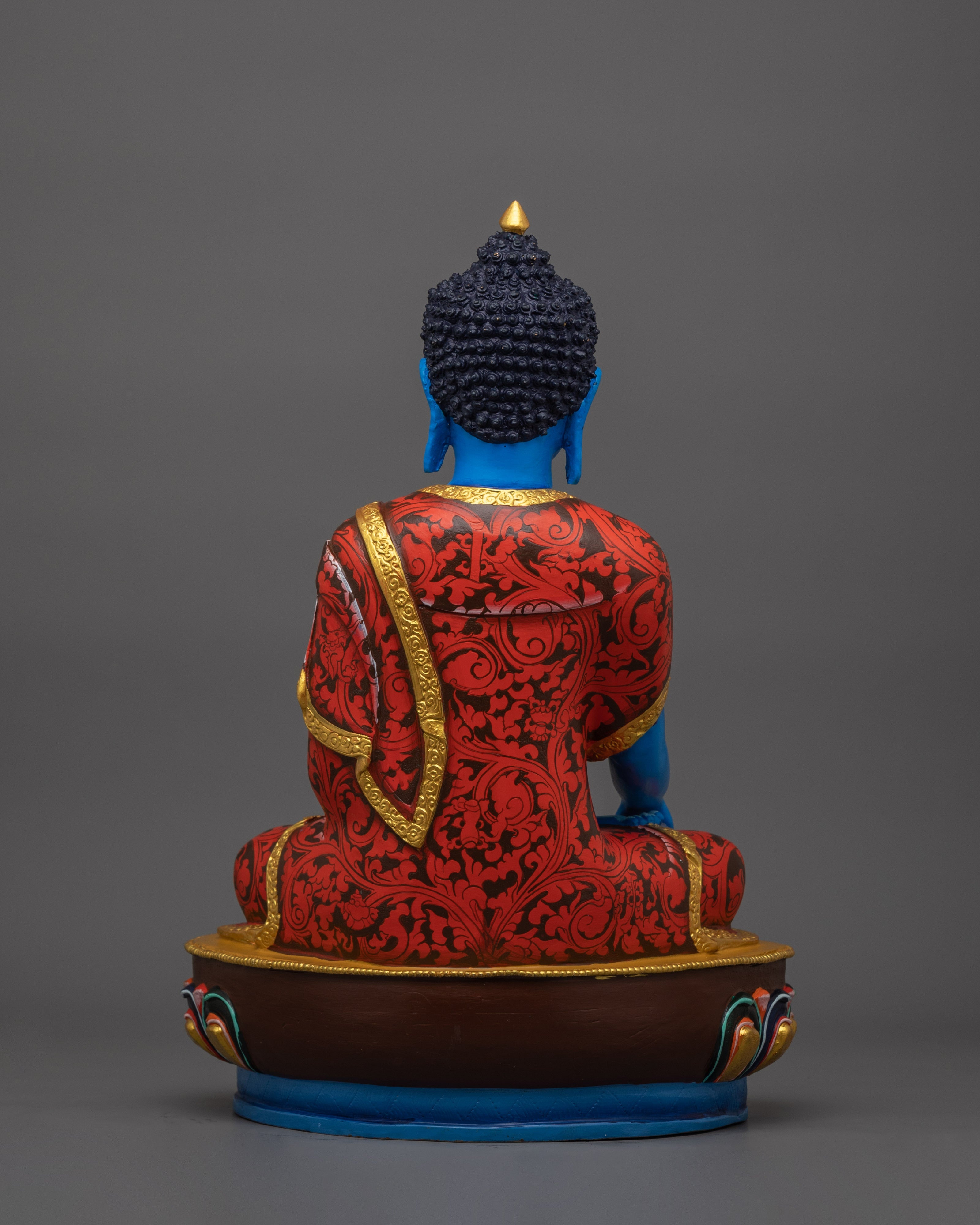 Handcrafted Blue Shakyamuni Buddha | Sacred Tibetan Buddha Sculpture