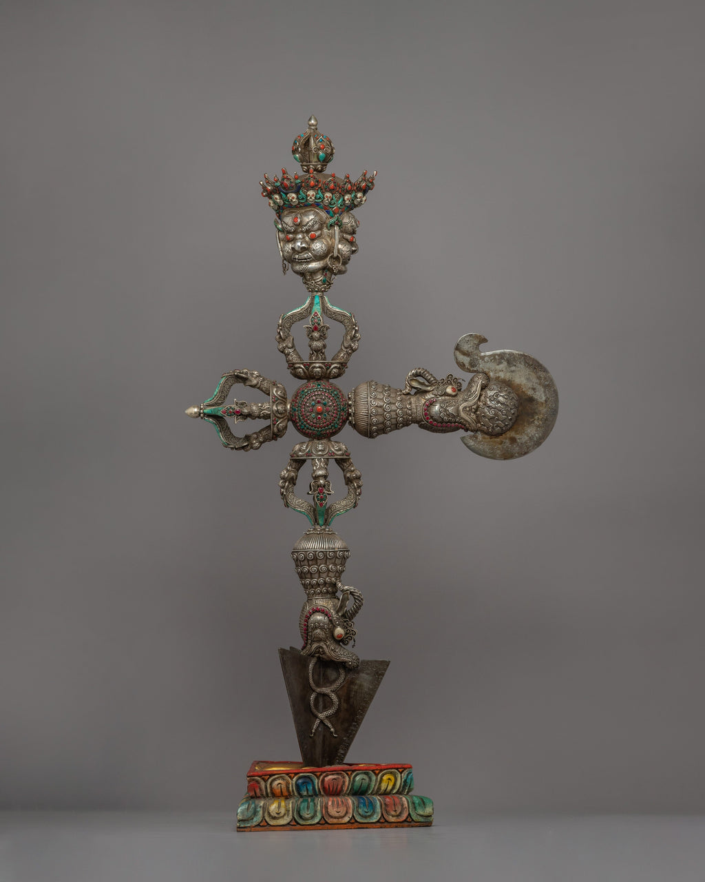 Curved Ritual Dagger Phurba with Curved Knife | Tibetan Vajrayana Ritual Dagger