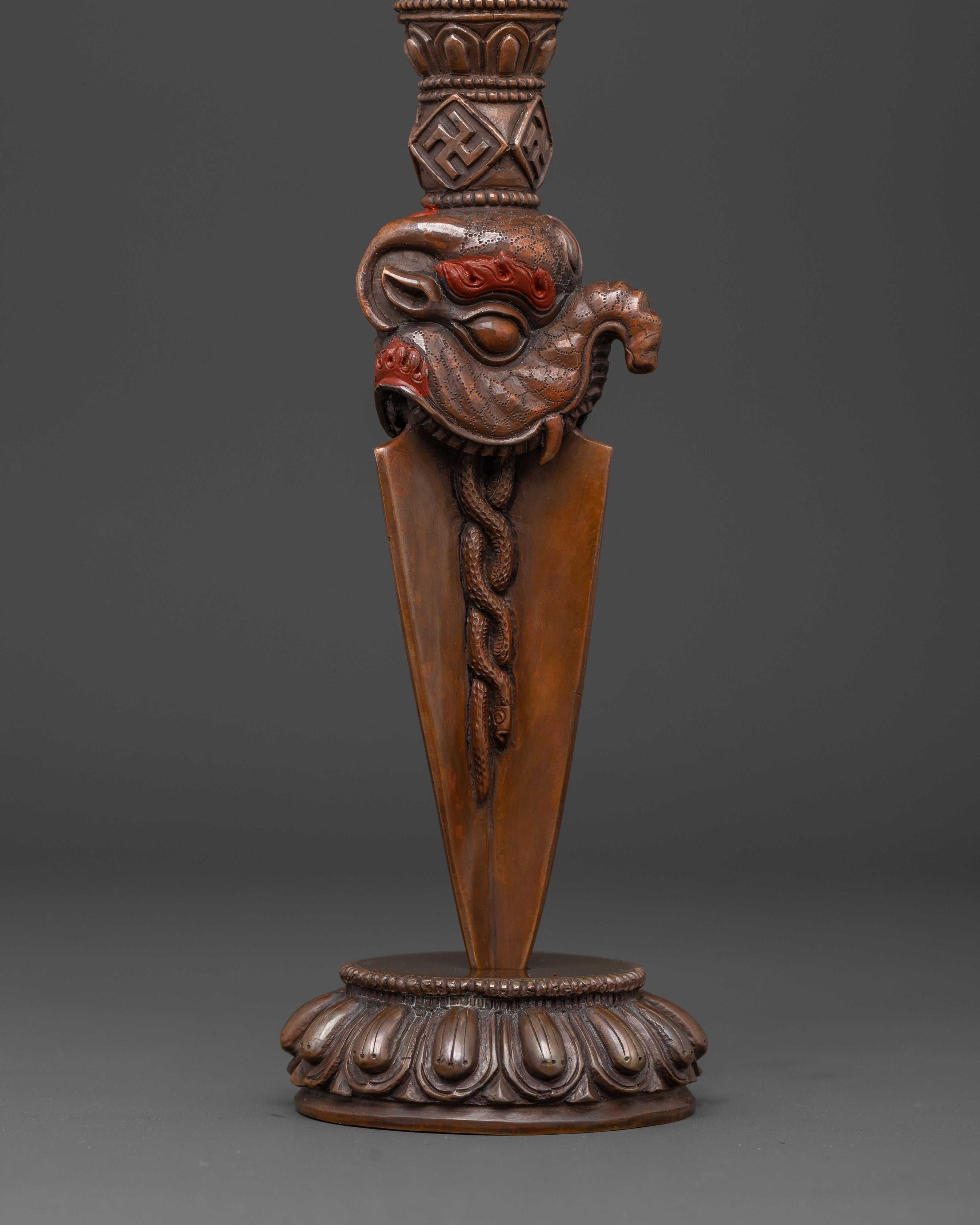 Handcrafted Phurba Dagger | Sacred Tibetan Ritual Tool with Deity Figure Design