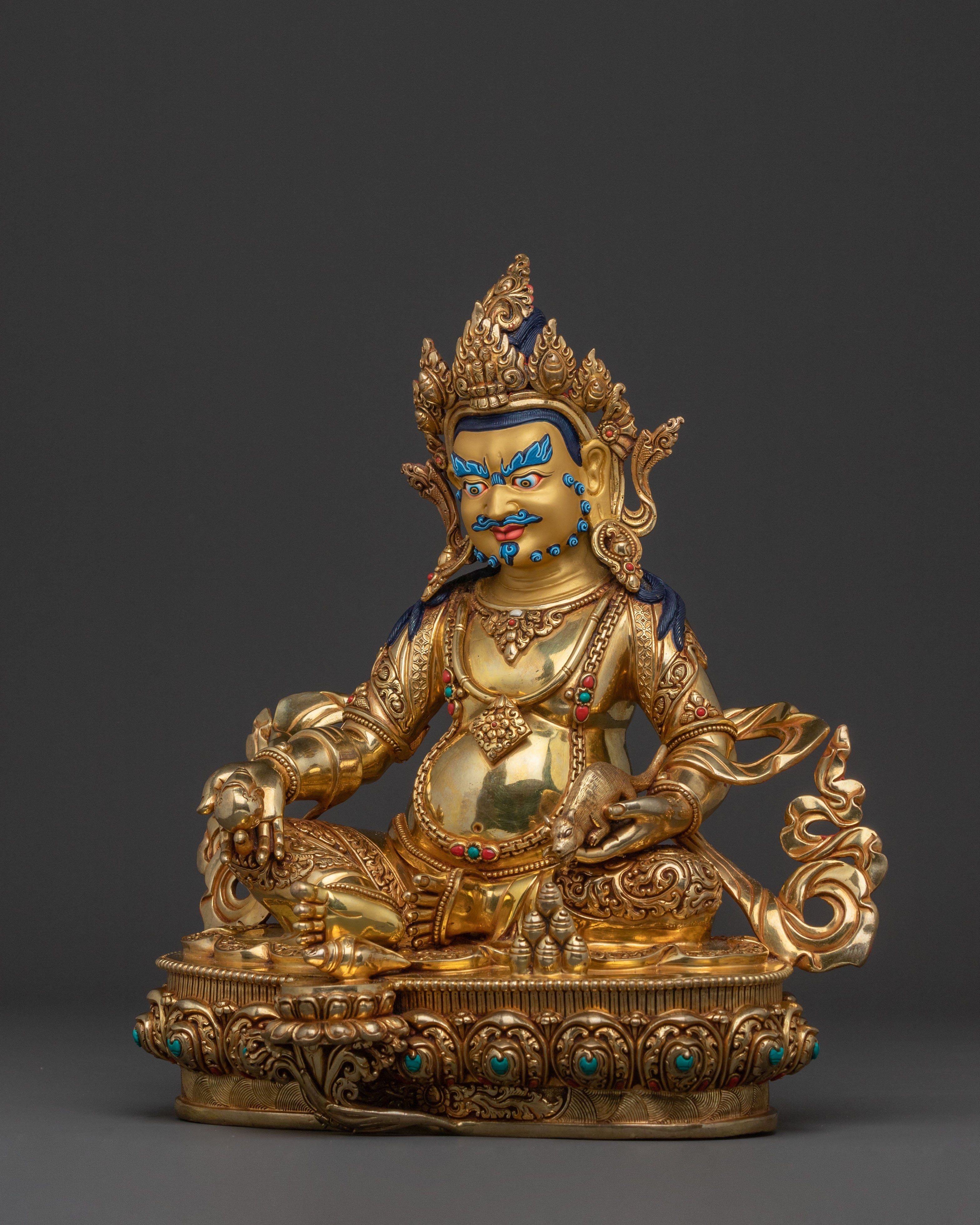 Prosperous Dzambhala Wealth Statue – Gilded Masterpiece