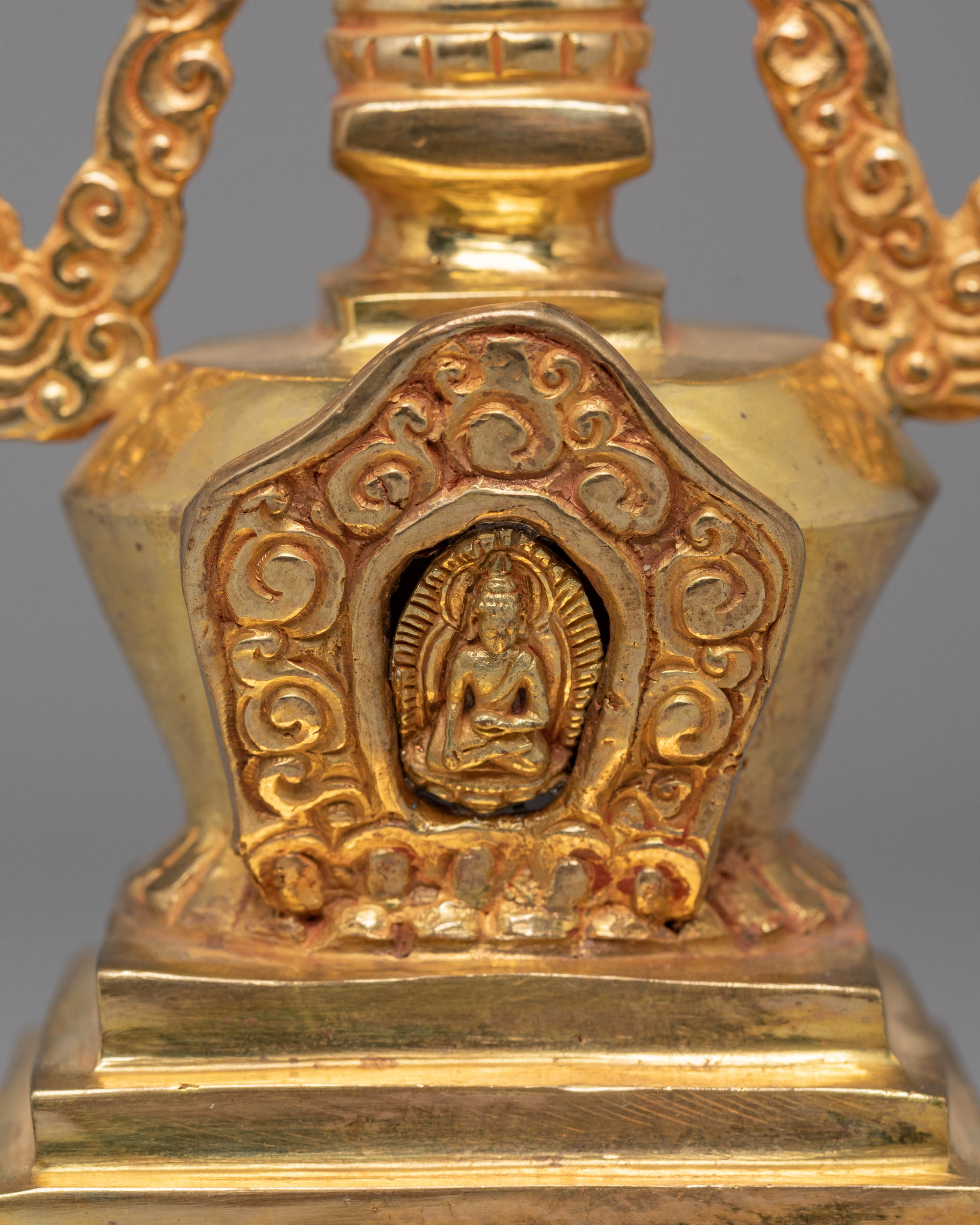 Handcrafted Gold-Plated Stupa Statue | Tibetan Ritual Stupa
