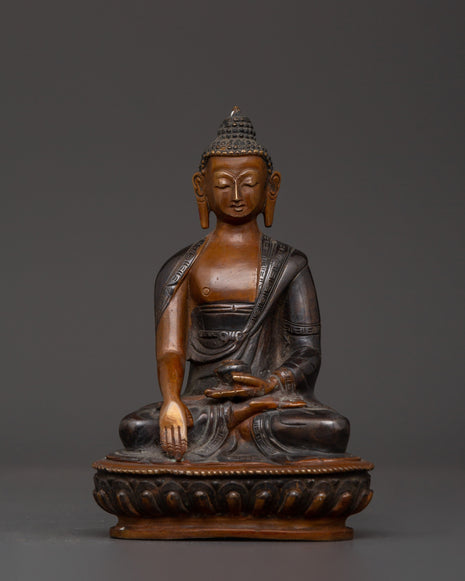 Beautiful Oxidized Copper Shakyamuni Buddha