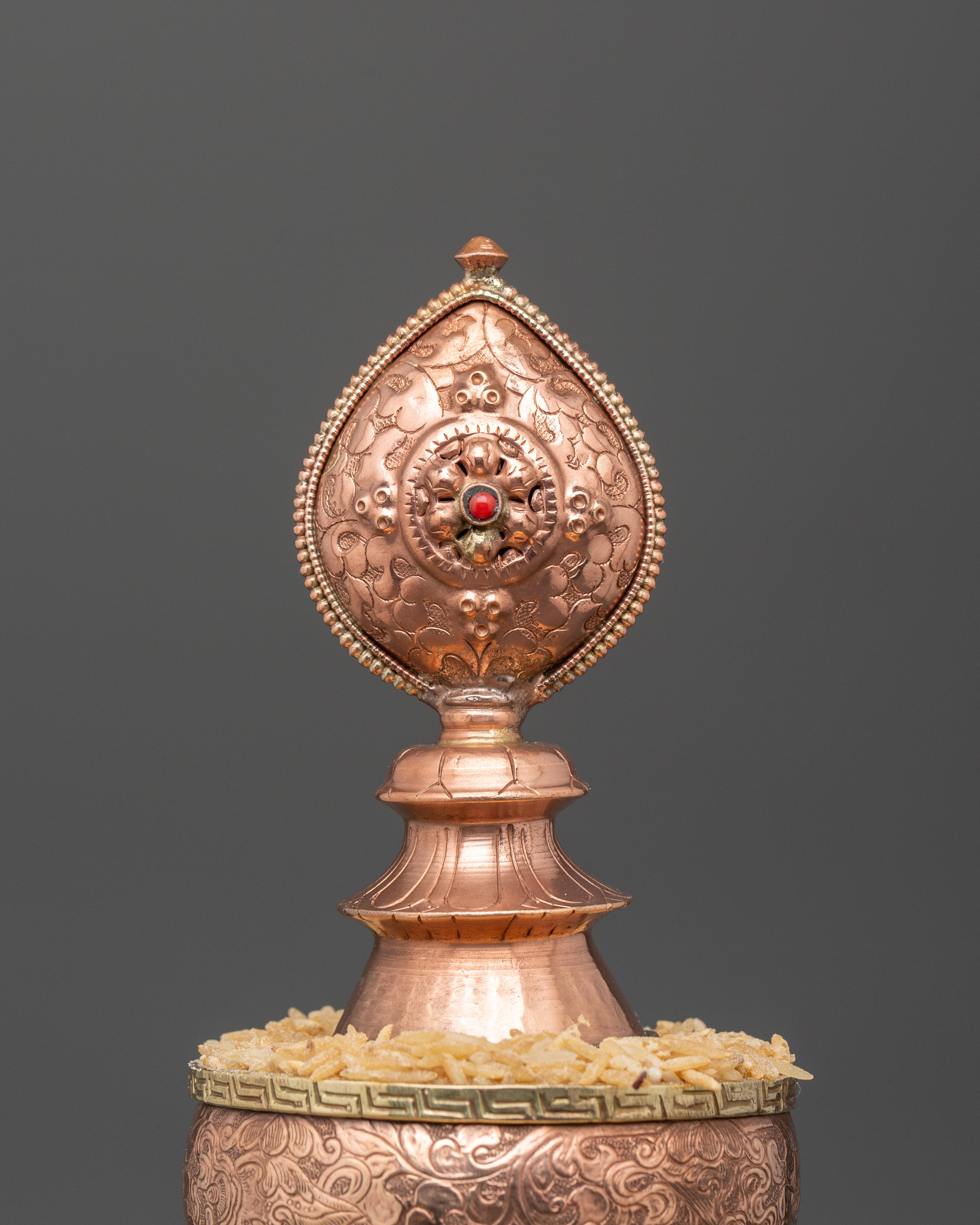 Copper Tibetan Mandala Offering Set | Tibetan Ritual Altar Item