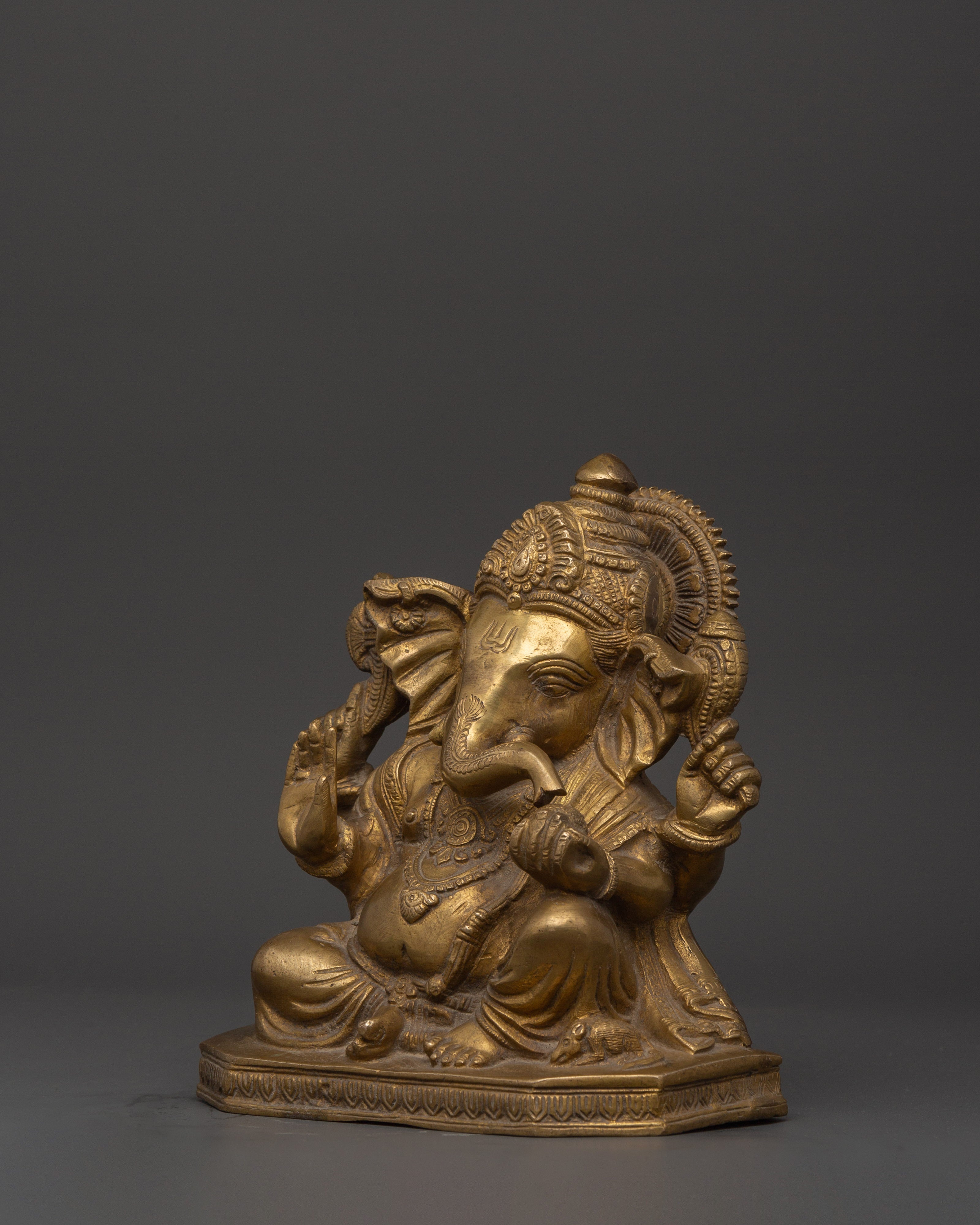 Sacred Ganesha Sculpture | Hindu Deity of Wisdom & Prosperity