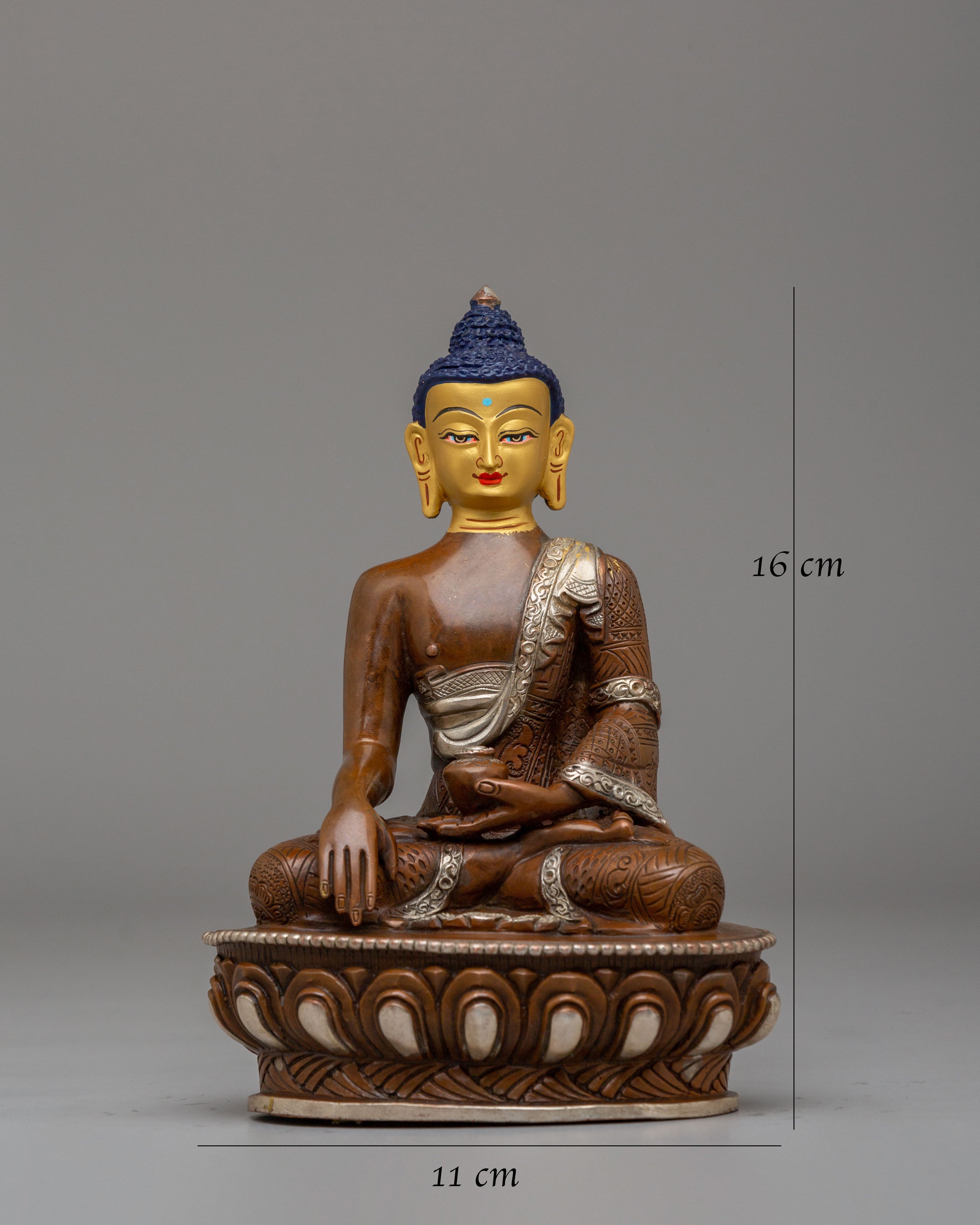 Handcrafted Sage Shakyamuni Buddha Statue | Gold Plated Buddhist Statue