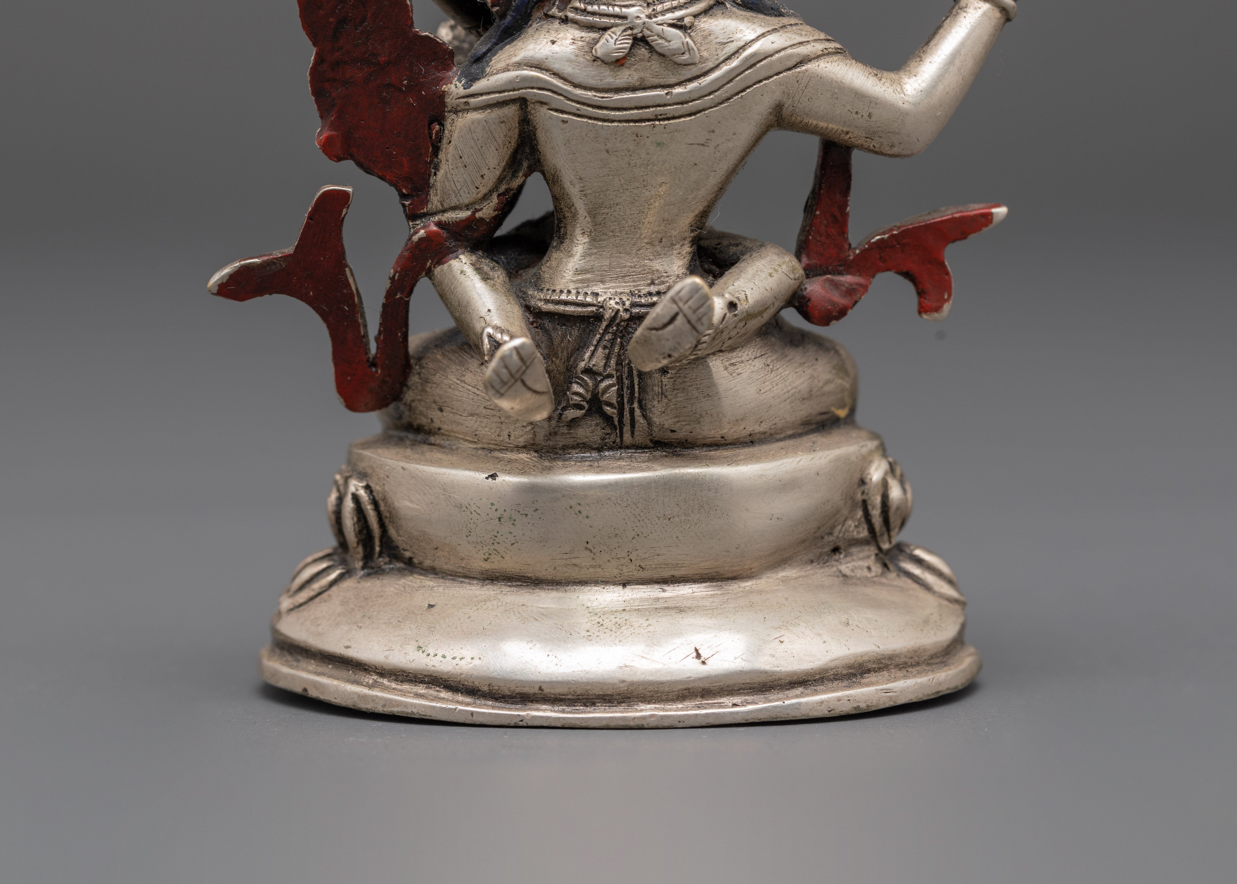 Handmade Silver Plated Manjushri Statue | Embodying Wisdom & Compassion