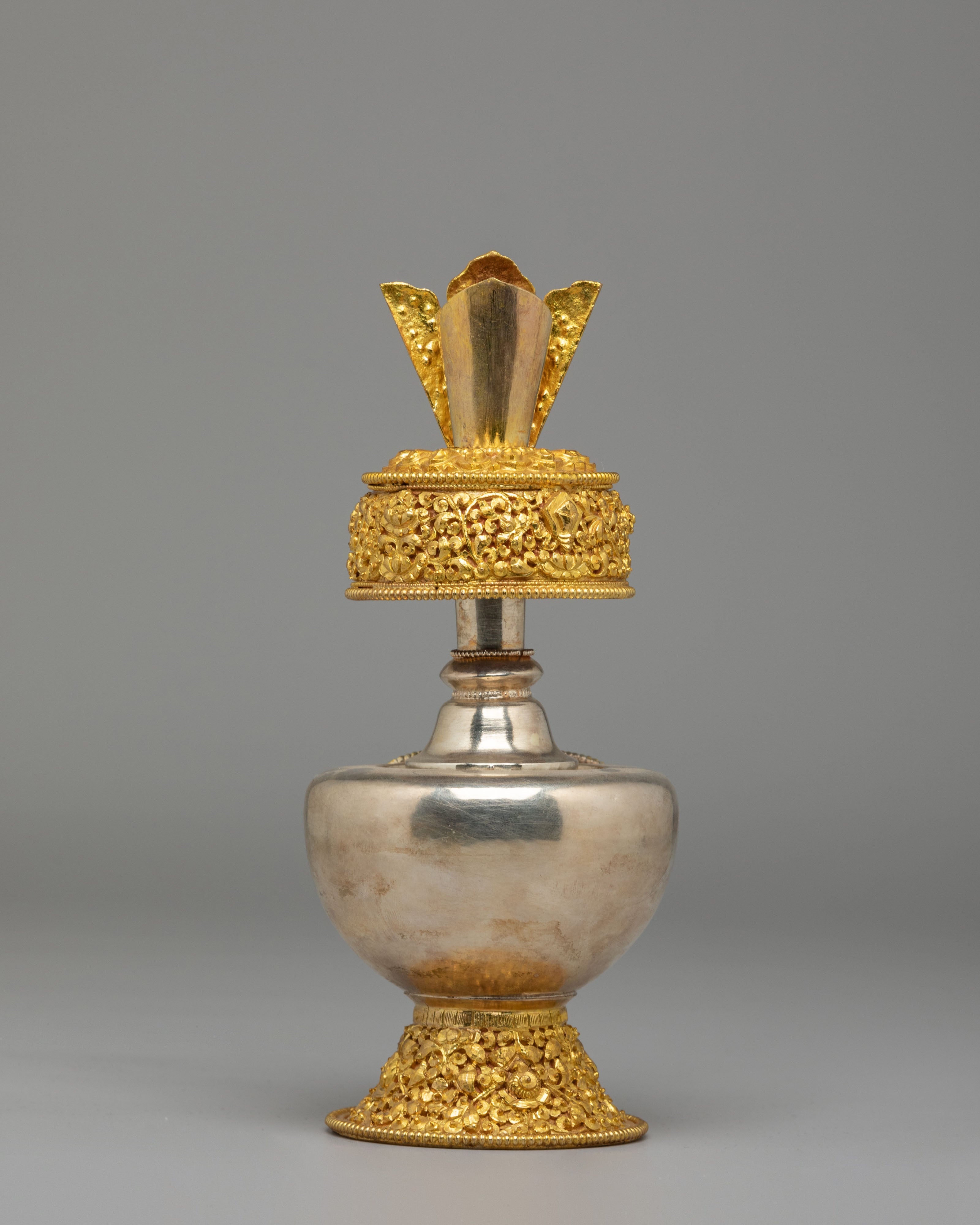 Spiritual Handcrafted Ritual Bhumba Set | Gold and Silver Plated Bhumba