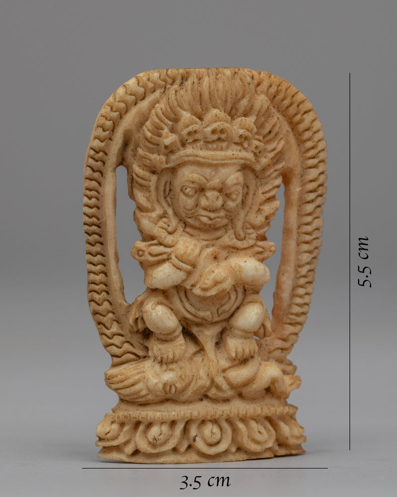 Mahakala Carved Bone Statue | The Fierce Protector and Divine Guardian of the Dharma