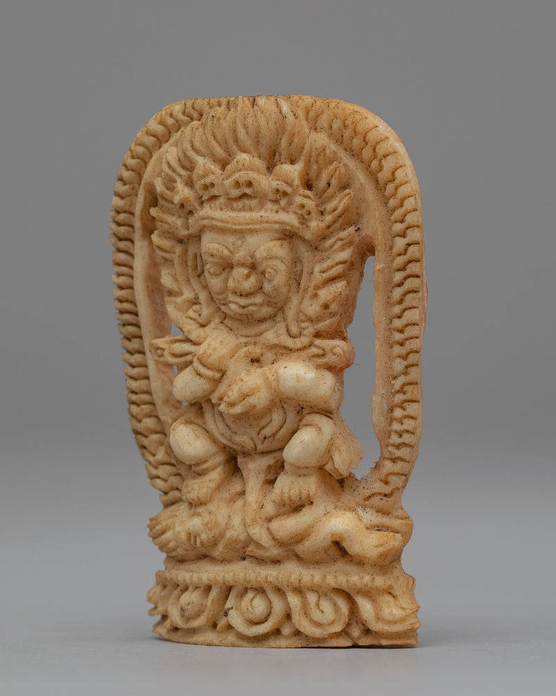 Mahakala Carved Bone Statue | The Fierce Protector and Divine Guardian of the Dharma