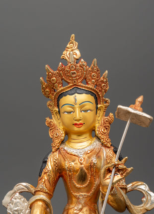 Dukar Deity of Protection and Wisdom Sculpture | Sitatapatra Holding a White Parasol