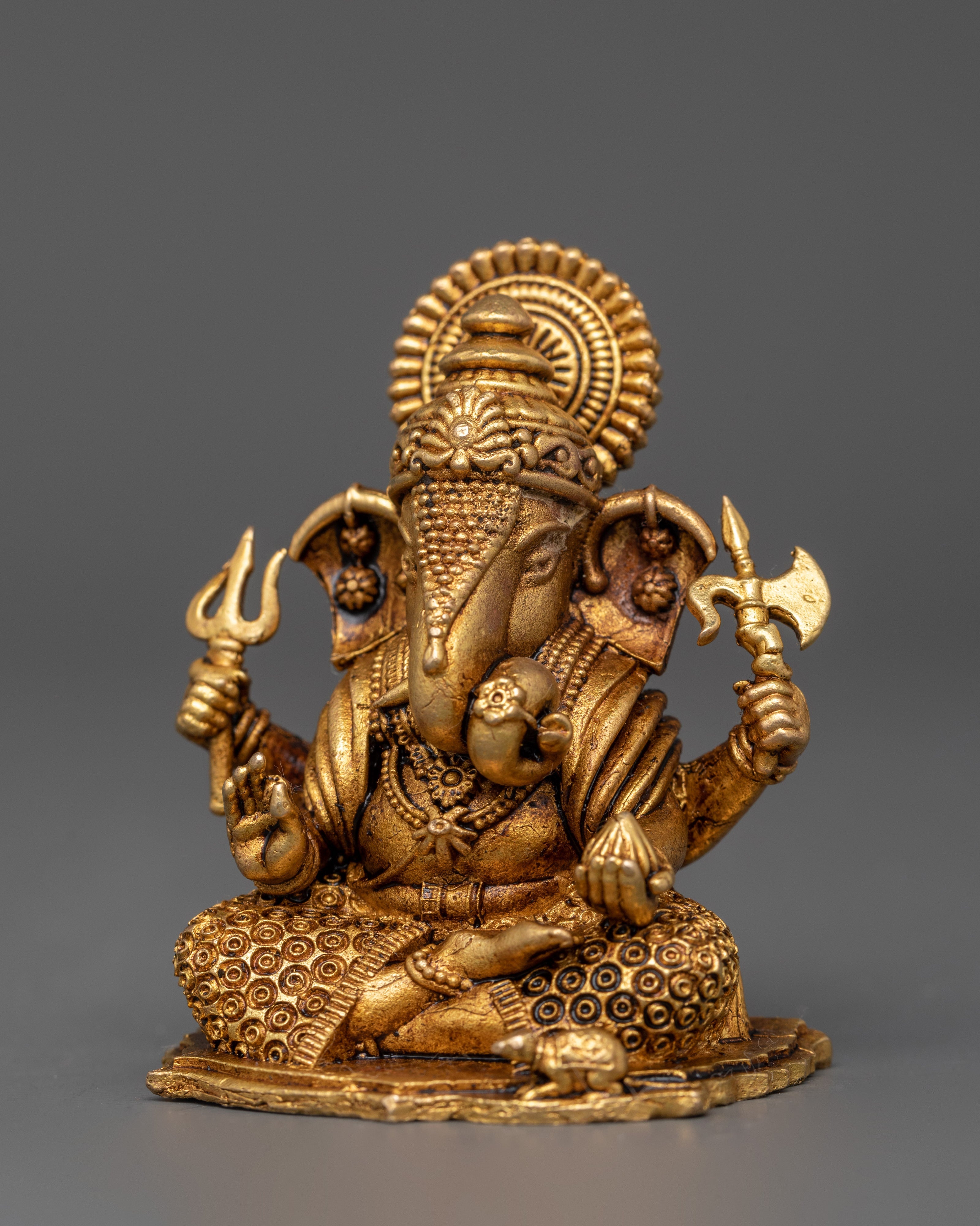 Ganesh with Halo Statue | Spiritual Wisdom & Protection Deity