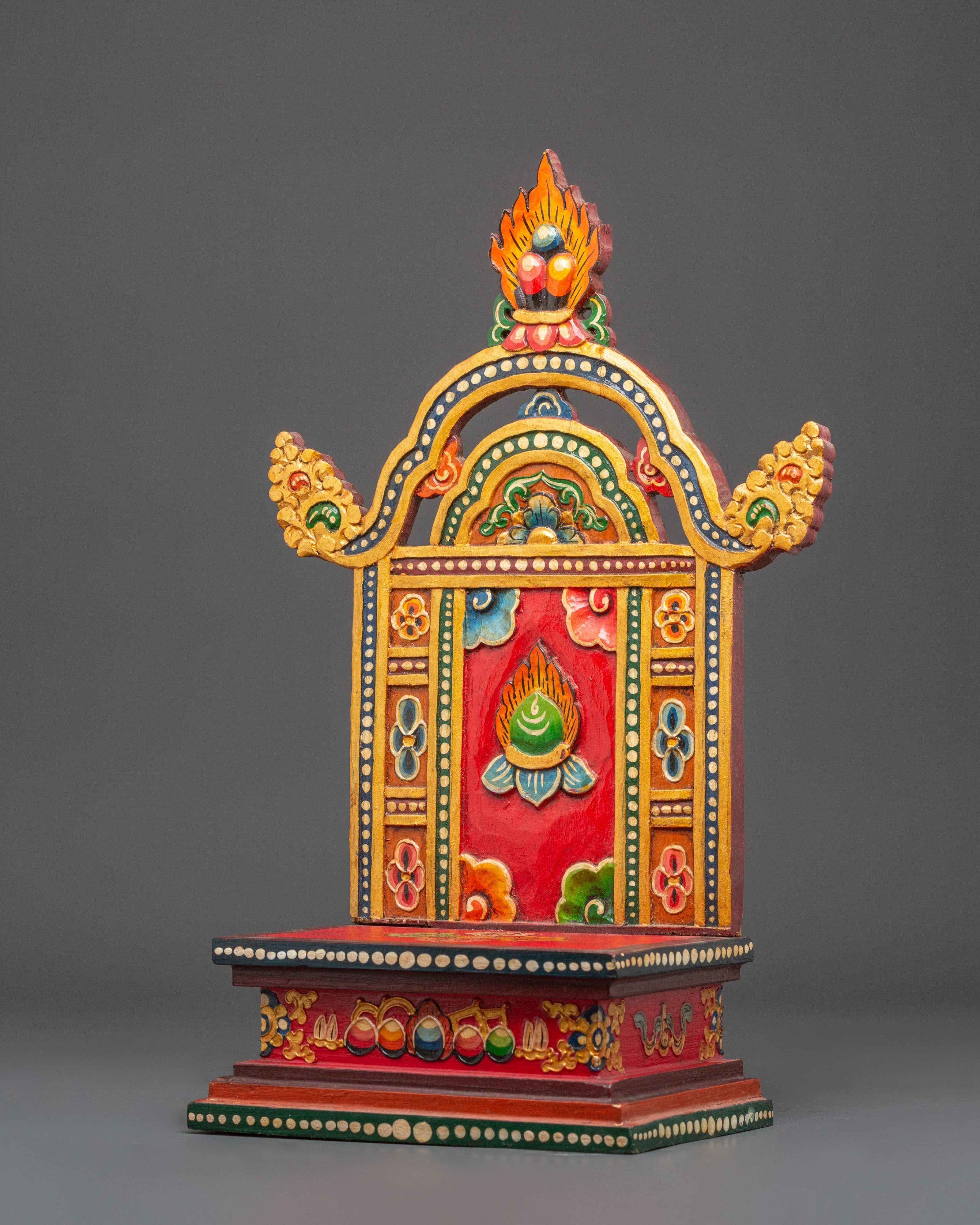 Handcrafted Wooden Throne for Statue | Tibetan Buddhist Altar Seat